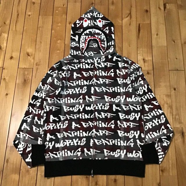 Bape BAPE GRAFFITI CHECK Shark full zip hoodie a bathing ape Size US XL / EU 56 / 4 - 1 Thumbnail