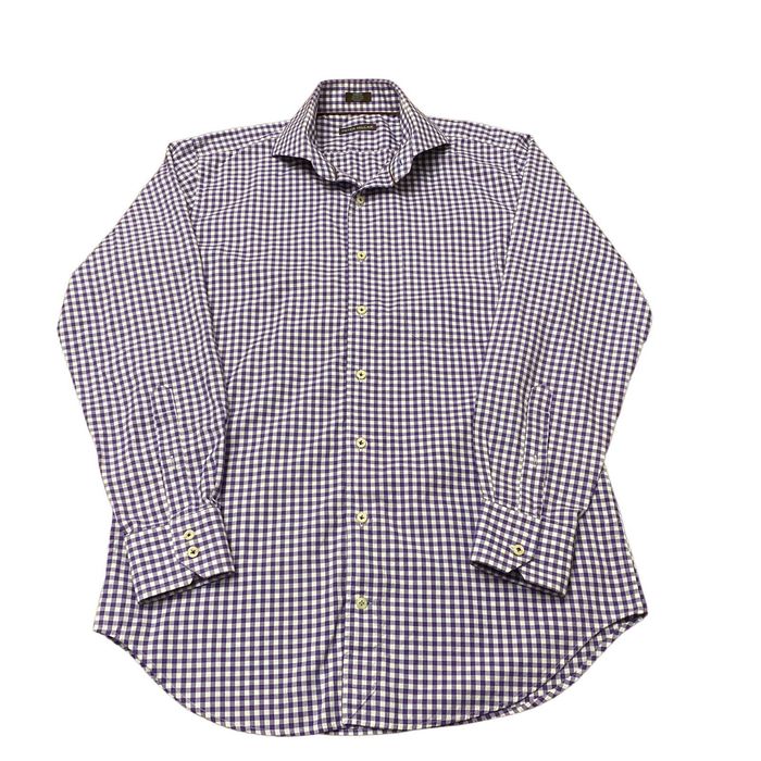 Peter Millar Peter Millar Men's Medium Purple Plaid long sleeve shirt ...