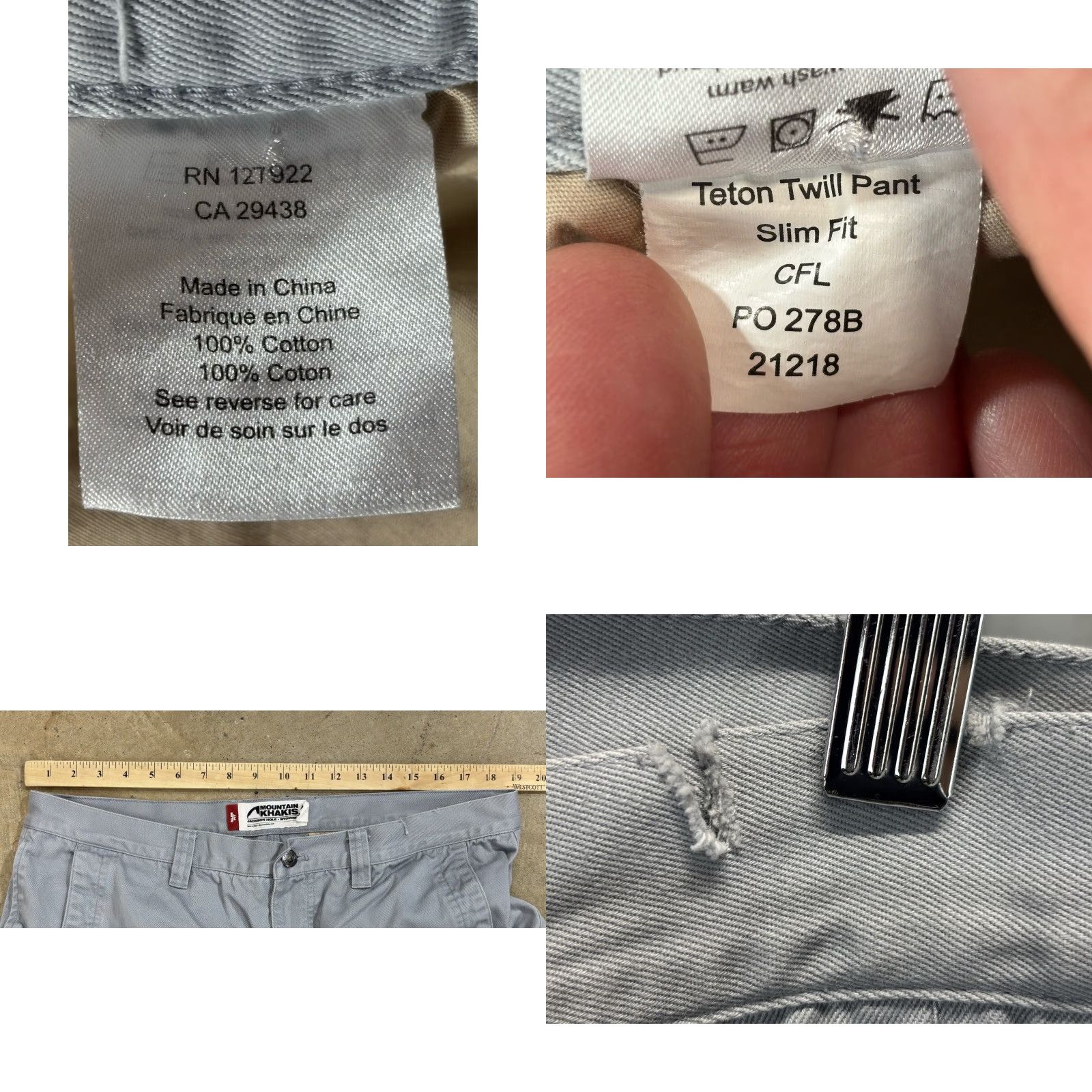 Mountain Khakis MOUNTAIN KHAKIS Slim Fit Casual Pants 38x30 Gray 100% Cotton Canvas Mens Size US 38 / EU 54 - 8 Thumbnail