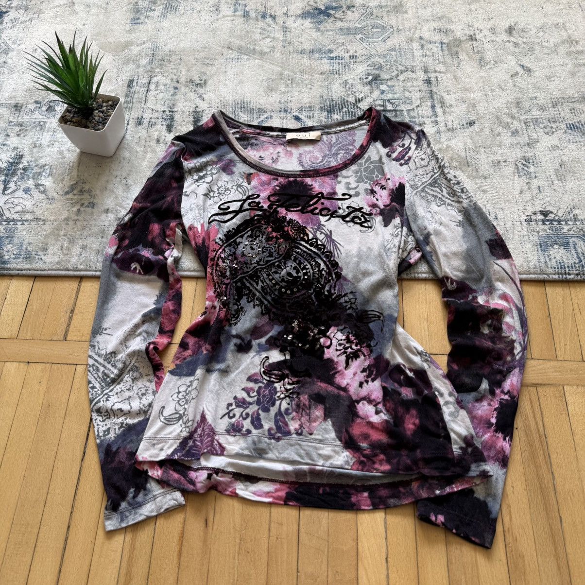 Hysteric Glamour 📌 OUI Japan style Floral Y2K JPG vibe Long Sleeve Size M / US 6-8 / IT 42-44 - 3 Thumbnail
