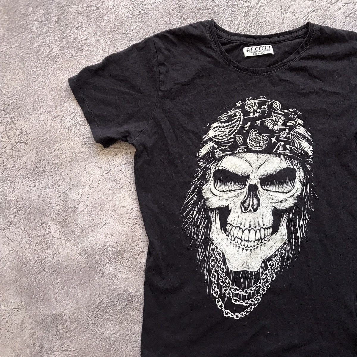 Vintage Vintage 90s Graphic Tee Skull Print Grunge Streetwear Boxy S Size US S / EU 44-46 / 1 - 2 Thumbnail