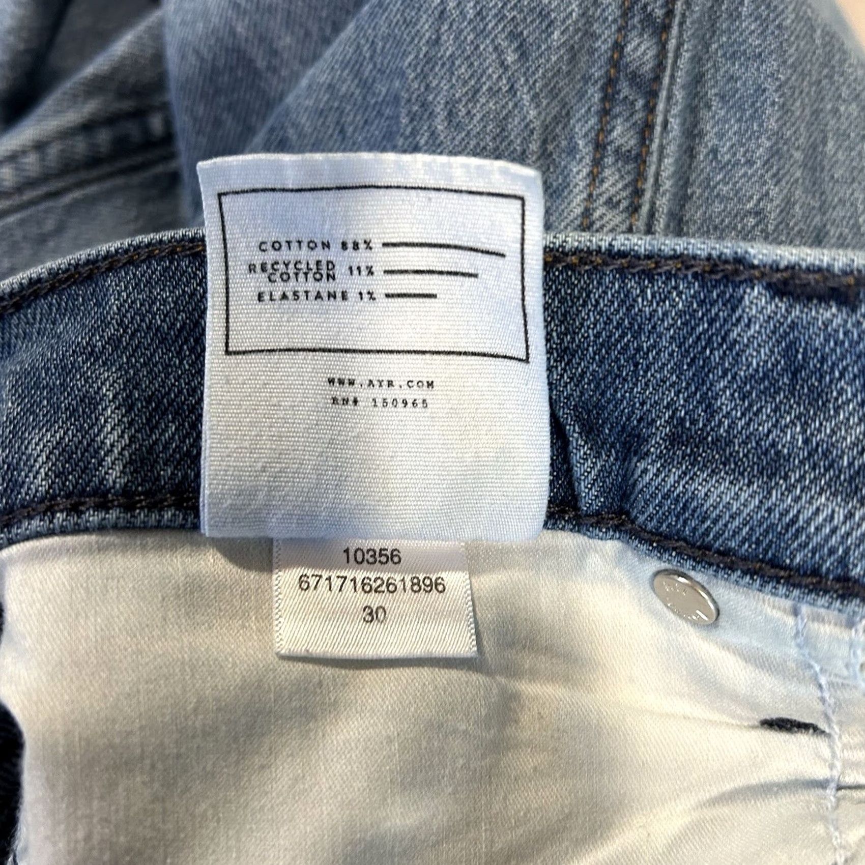 AYR VINTAGE AYR The Couch Slouch Denim Blue Jean Women 32x30 Jeans 5-Pocket Belt Loops High Rise Solid Denim USA Bohemian Modern Straight Womens Size 24" / US 00 / IT 34 - 7 Thumbnail
