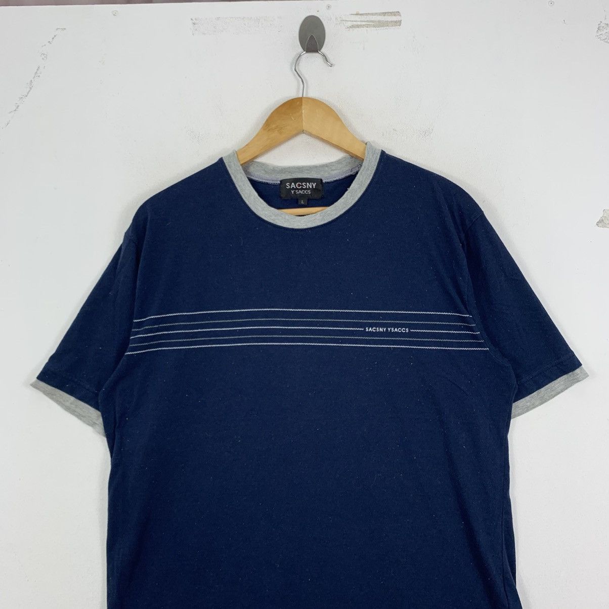 Japanese Brand SACSNY Y’S ACCS Yohji Yamamoto Japanese Brand Stripes Tshirt Size US L / EU 52-54 / 3 - 3 Thumbnail