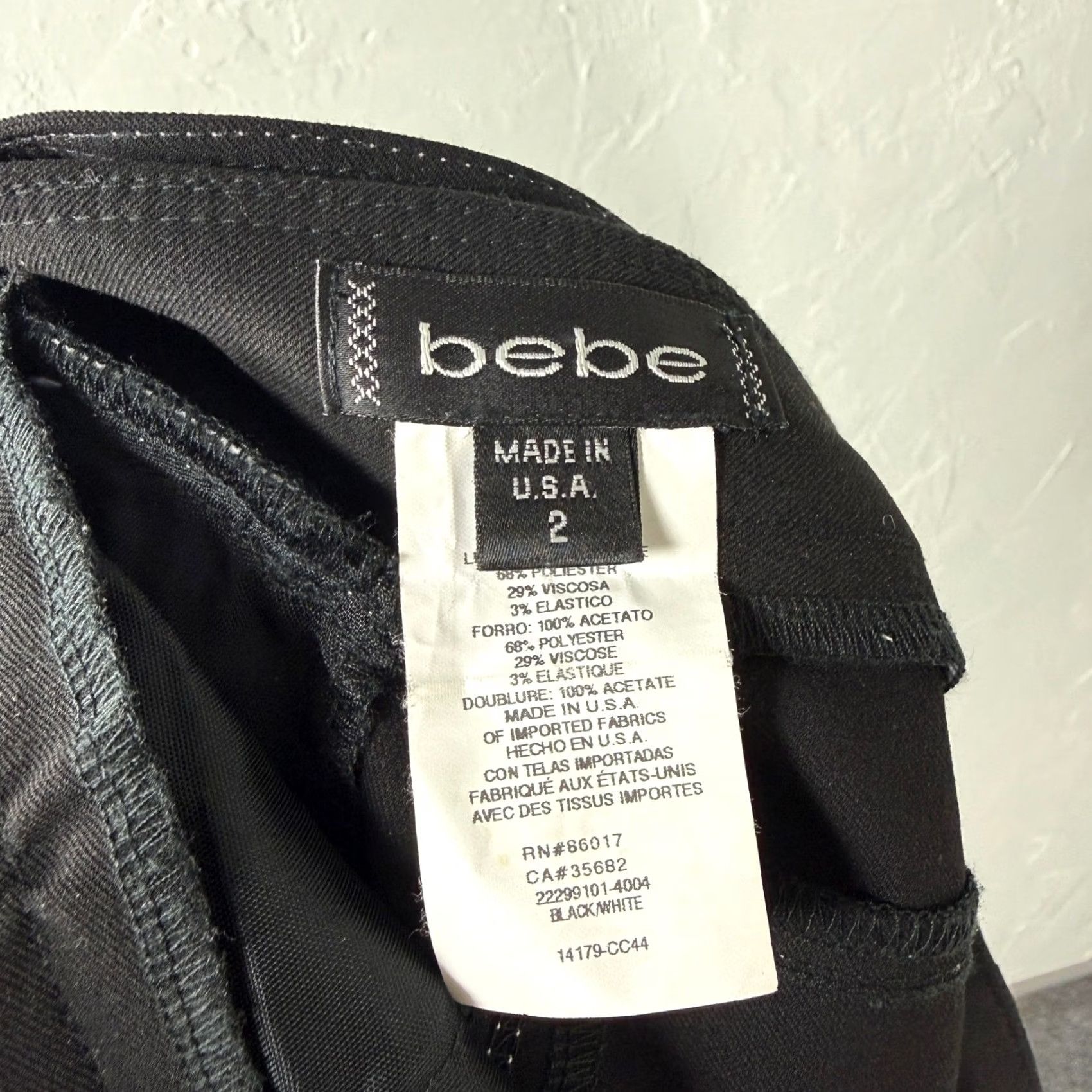 Bebe VINTAGE bebe Skirt Belted Slit Knee Length Y2K Women’s 2 Black Polyester Knit Zip Rise High Party Casual - Mens Womens Girls Boys Size 26" / US 2 / IT 38 - 5 Thumbnail