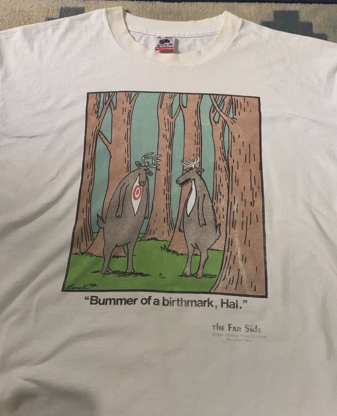 Fruit Of The Loom × Vintage Vintage the far side 80s Bummer of a birthmark, hal. Size US XL / EU 56 / 4 - 1 Thumbnail