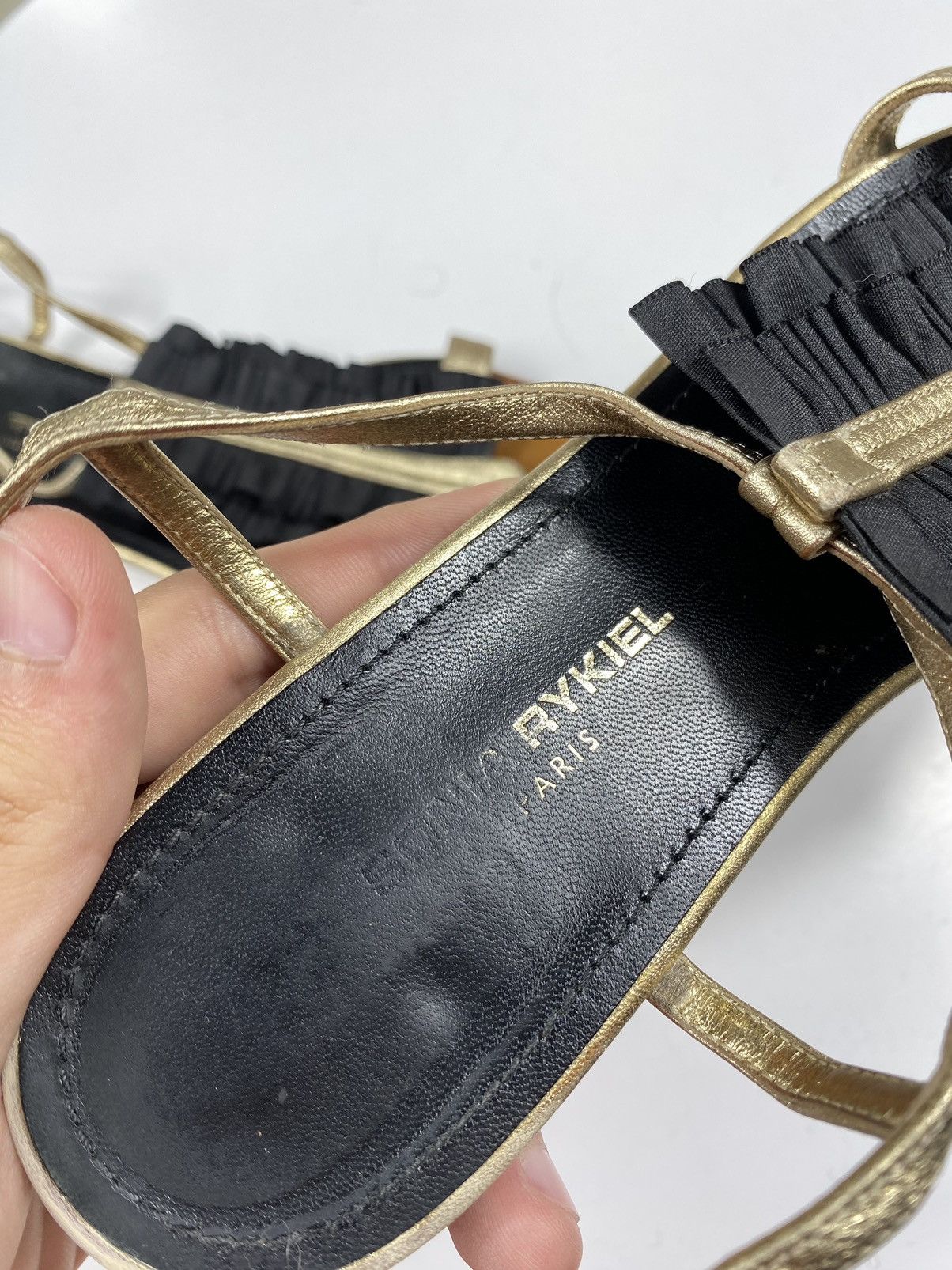 Sonia Rykiel × Vintage Sonia Rykiel Leather Sandals Size US 8 / IT 38 - 10 Thumbnail