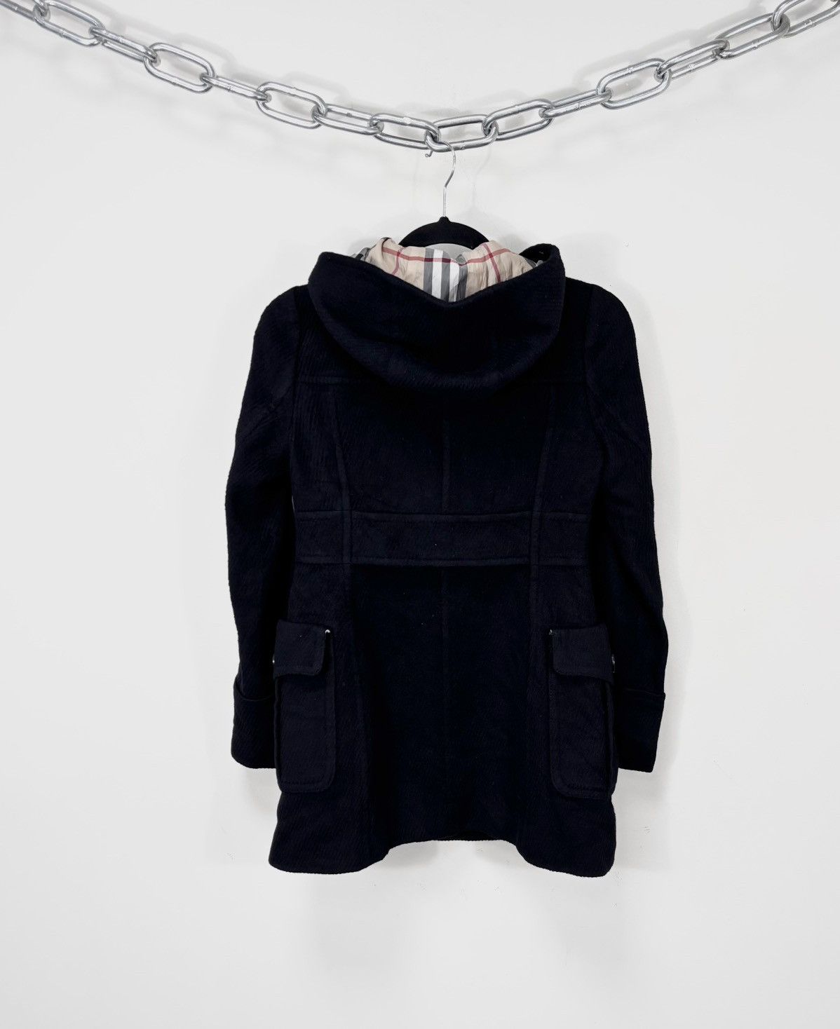 Burberry Burberry Blue Label Black Nova Check Angora Wool Coat Size XS / US 0-2 / IT 36-38 - 3 Thumbnail
