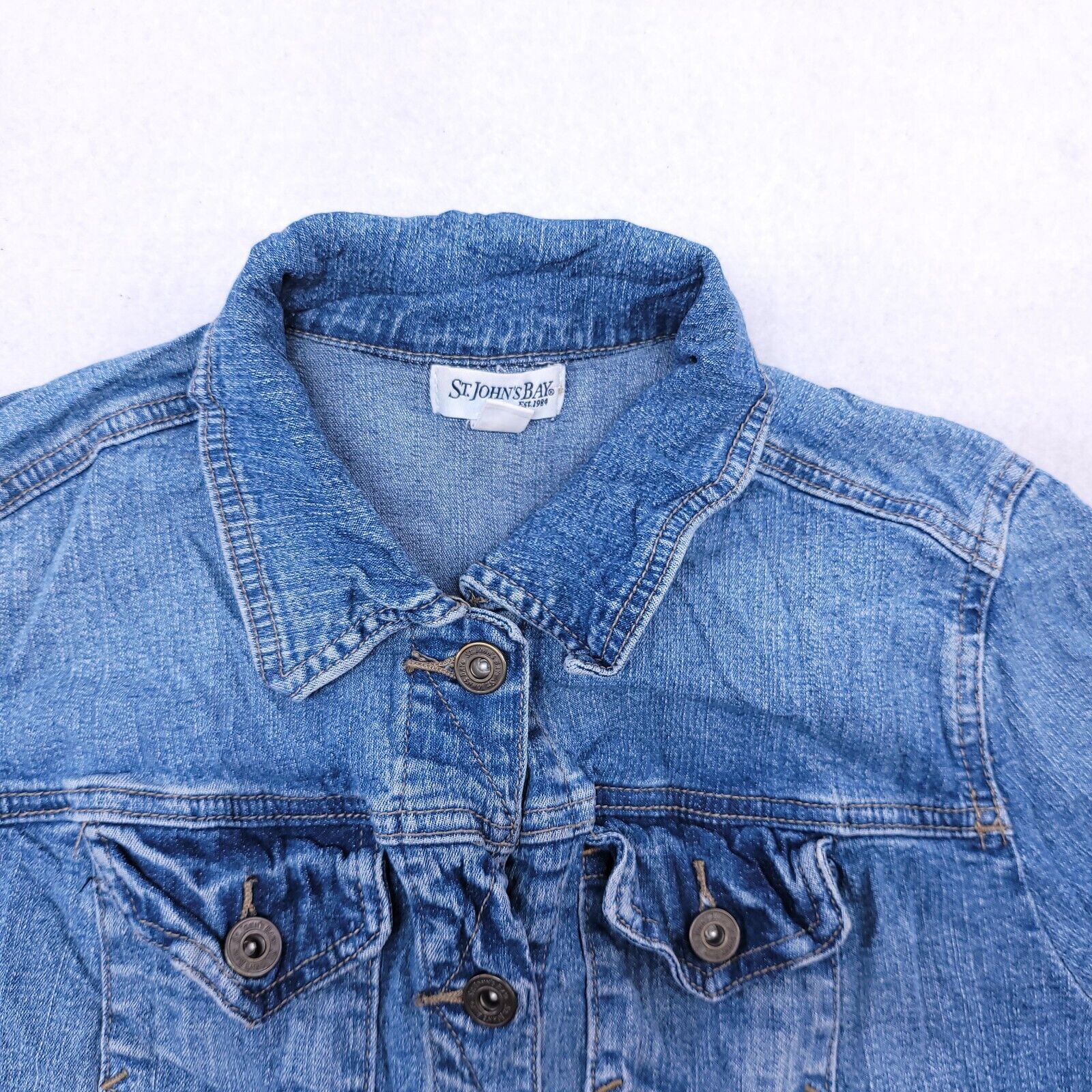 St. Johns Bay St Johns Bay Button Up Jean Jacket Womens Size Small S Blue Grailed