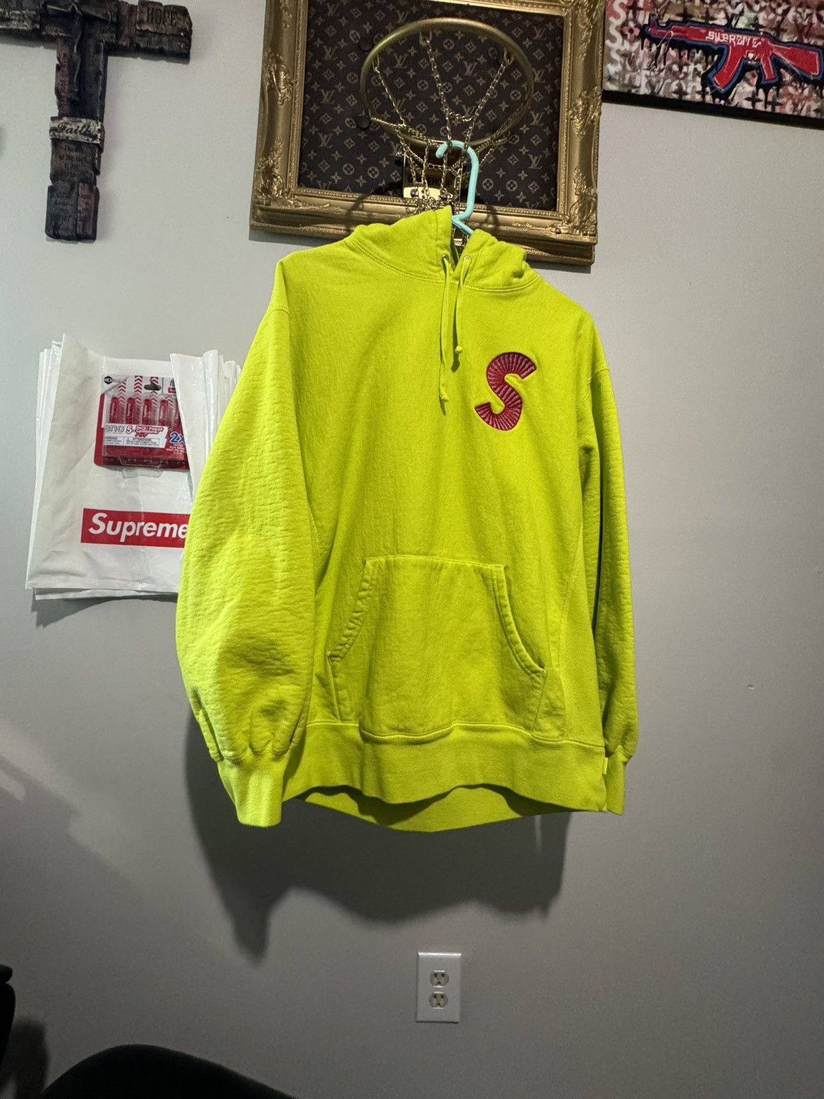 Supreme Supreme S Logo Hooded Sweatshirt FW20 Medium Acid Green Size US M / EU 48-50 / 2 - 2 Thumbnail