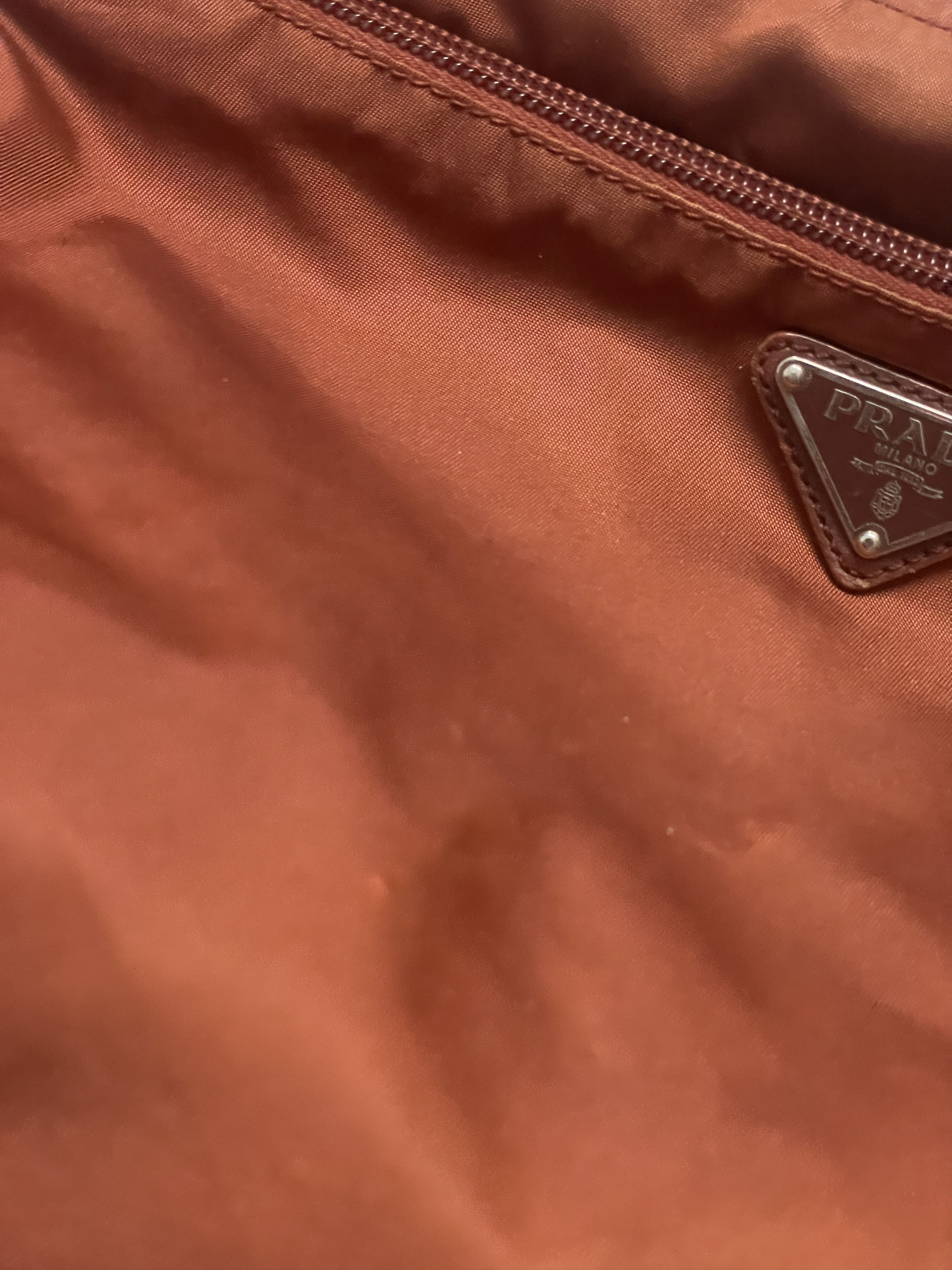 Prada Y2K PRADA BRICK ORANGE BROWN NYLON SHOULDER BAG Size ONE SIZE - 5 Thumbnail