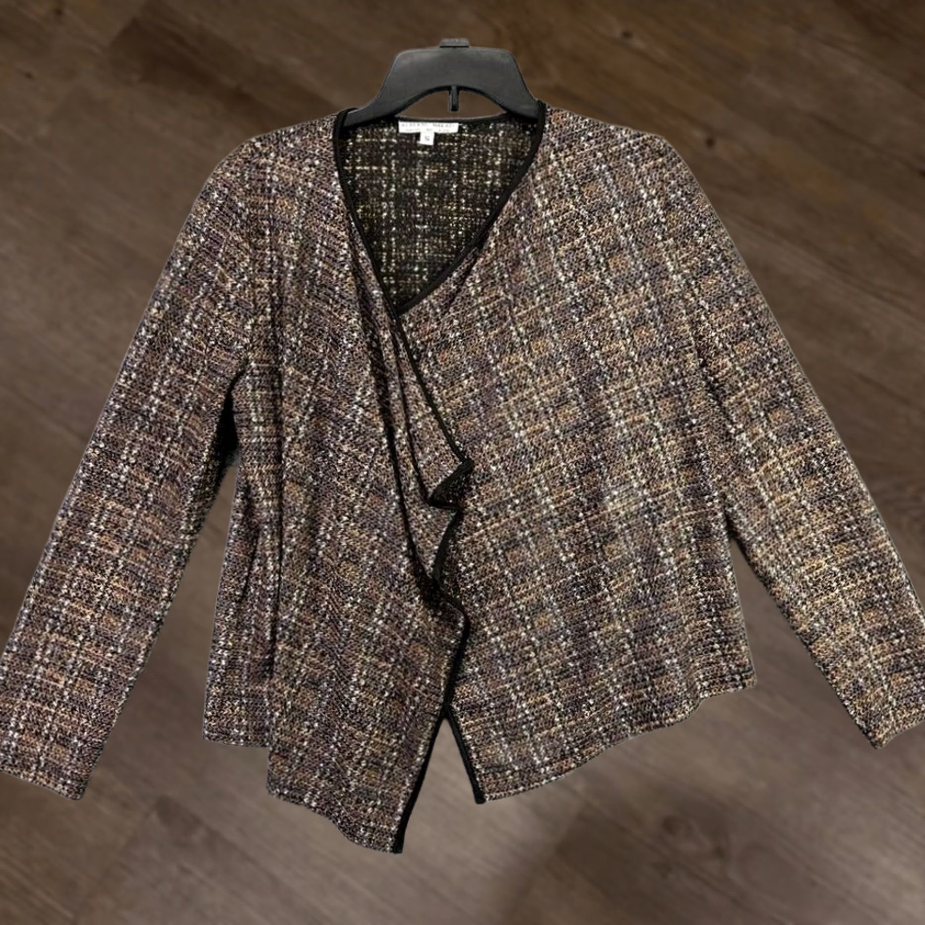 Vintage Alberto Makali Blazer Womens Small Brown Cardigan Plaid Office Casual Ladies Size S / US 4 / IT 40 - 1 Thumbnail