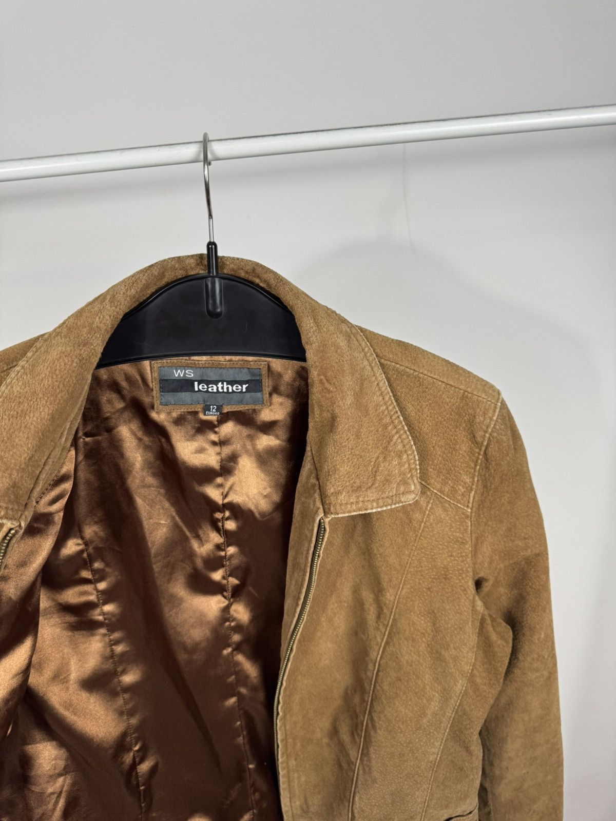 Other Vintage Women’s Brown Suede Leather Jacket Zip Up Short Y2K Size M / US 6-8 / IT 42-44 - 7 Thumbnail