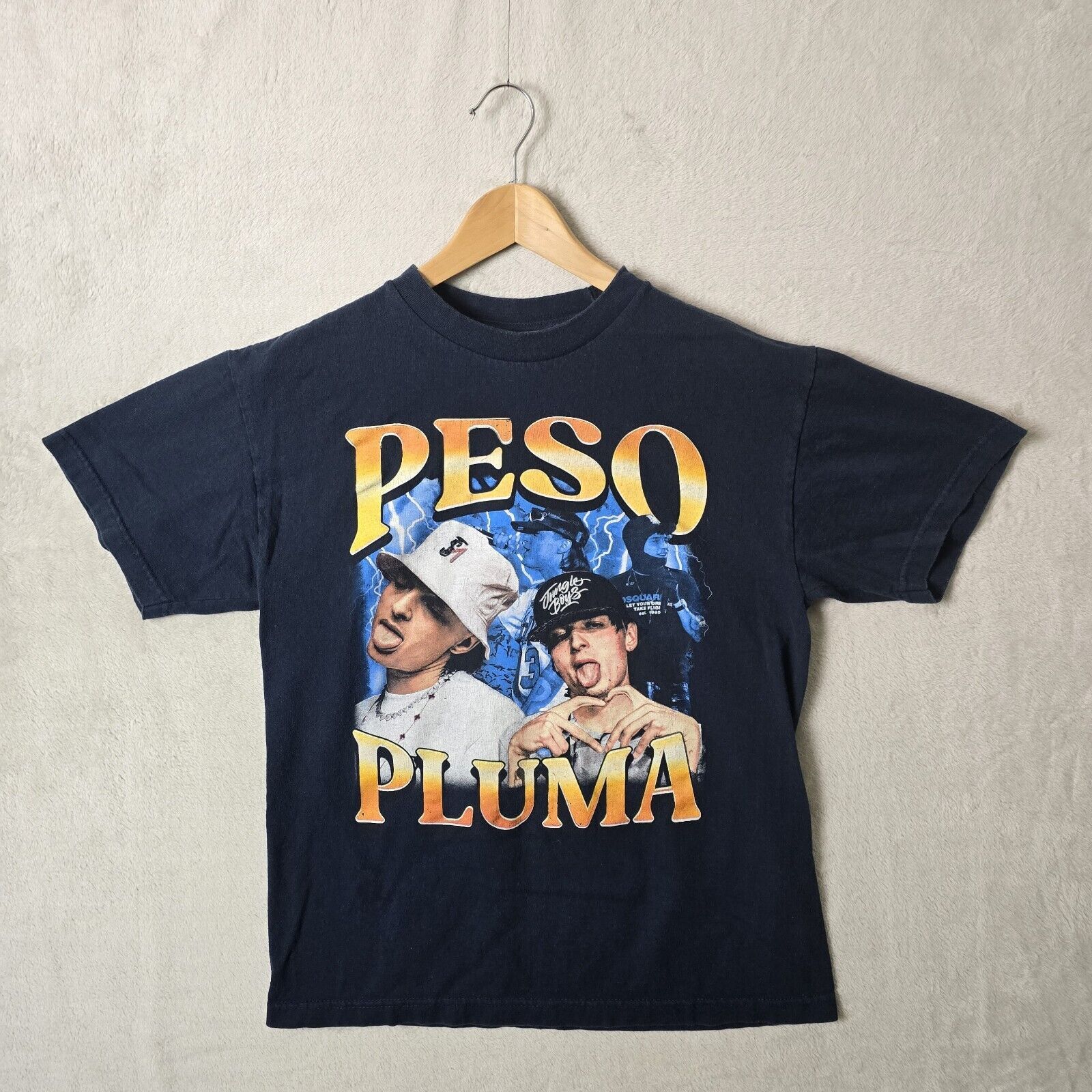 Rap Tees Peso Pluma Shirt Medium Blue Concert Rap Tee Spanish Vintage Size US M / EU 48-50 / 2 - 2 Thumbnail