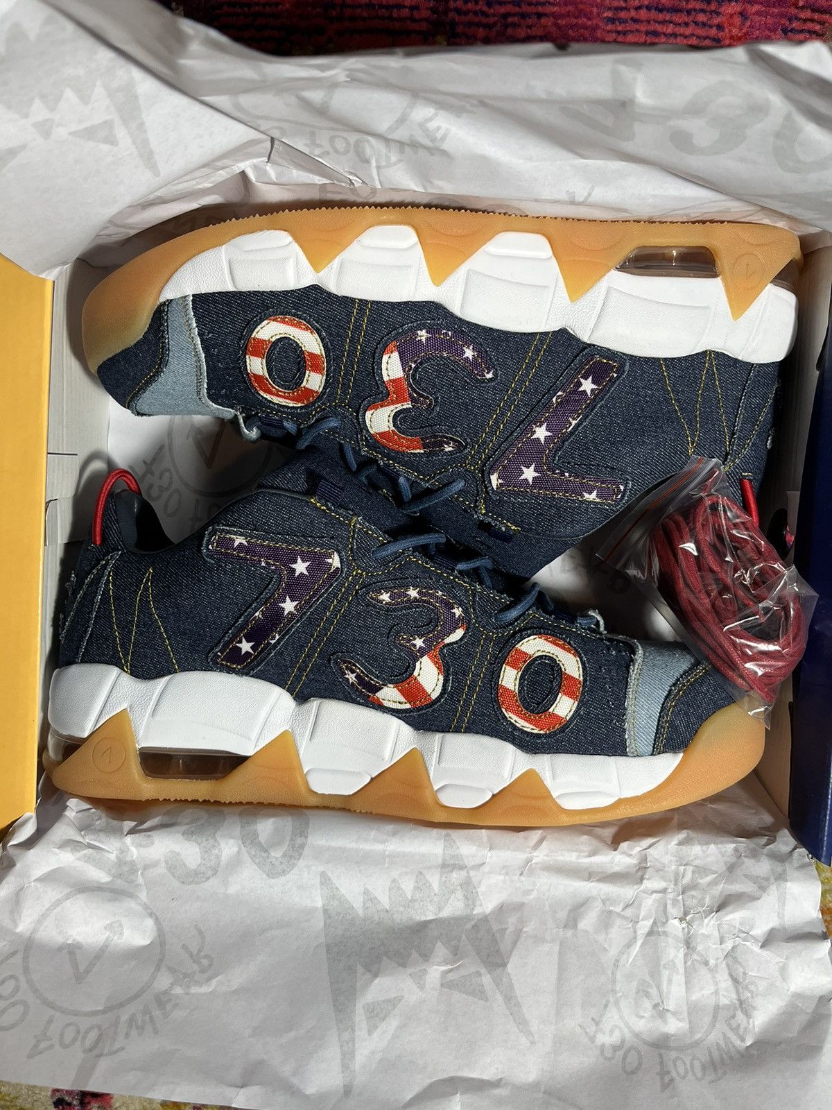 image of Asspizza 730 Footwear Japan Ballers 12 Shoes in Blue Red, Men's