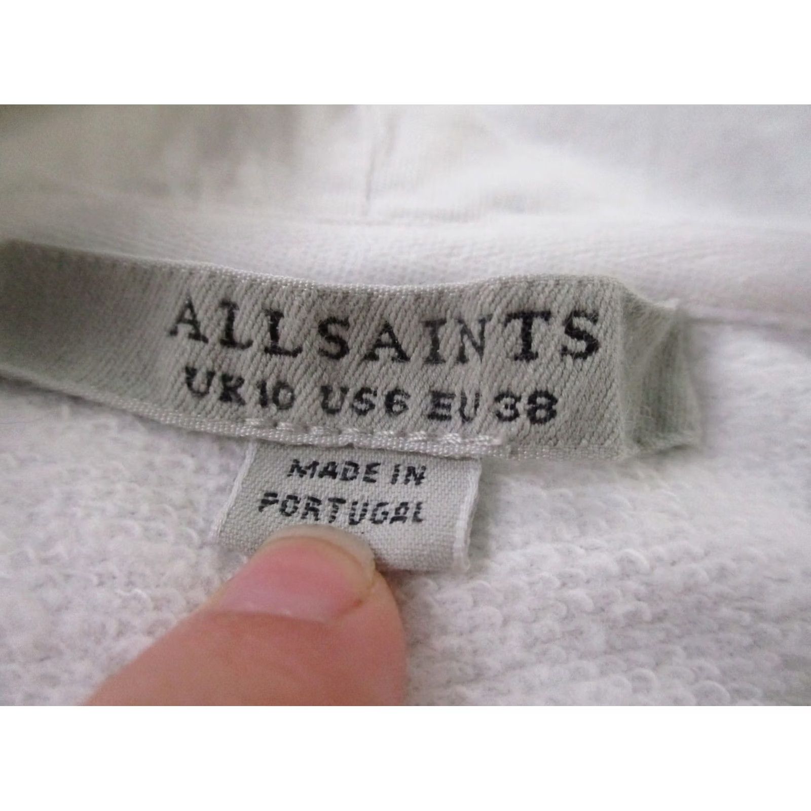 Allsaints All Saints Hoodie Sweatshirt Women 6 L White Spellout Logo Pullover Noctis Sasha Size M / US 6-8 / IT 42-44 - 6 Thumbnail