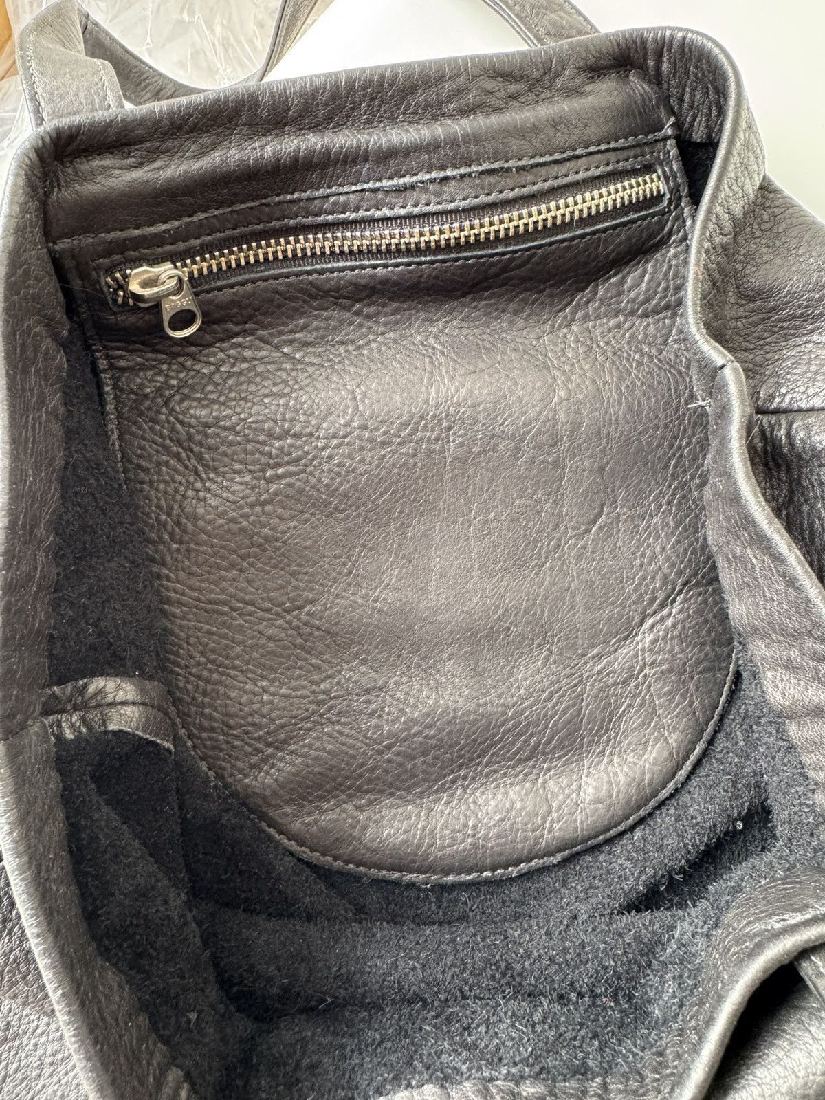 Baggu Baggu Tote Bag Black Natural Milled Leather Double Handle Size ONE SIZE - 9 Thumbnail