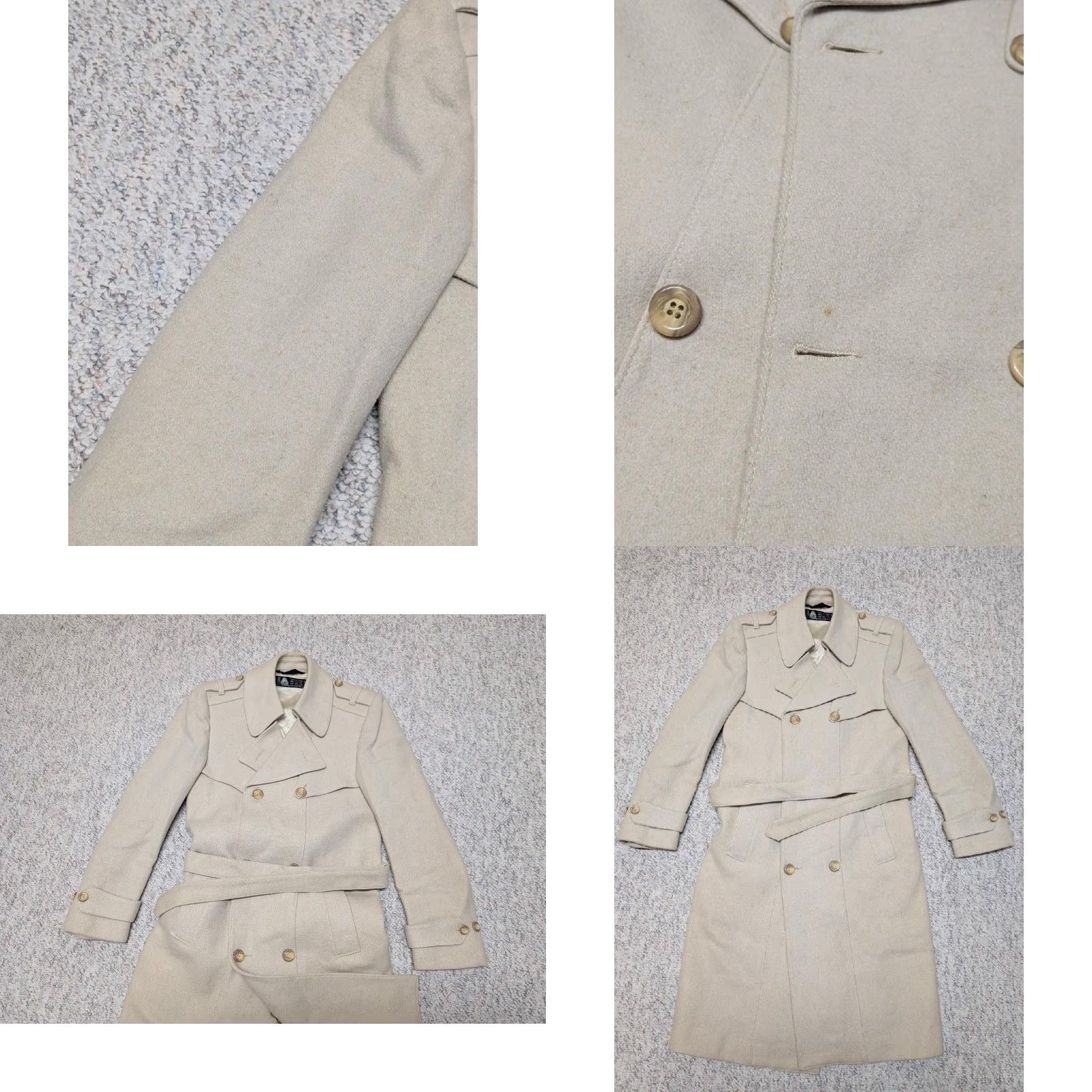 Off-White VINTAGE American Male OVERCOAT Wool Slim XS Off-White Long Coat Belted 36 Chest 34-36 Men Mens Size US XS / EU 42 / 0 - 9 Thumbnail