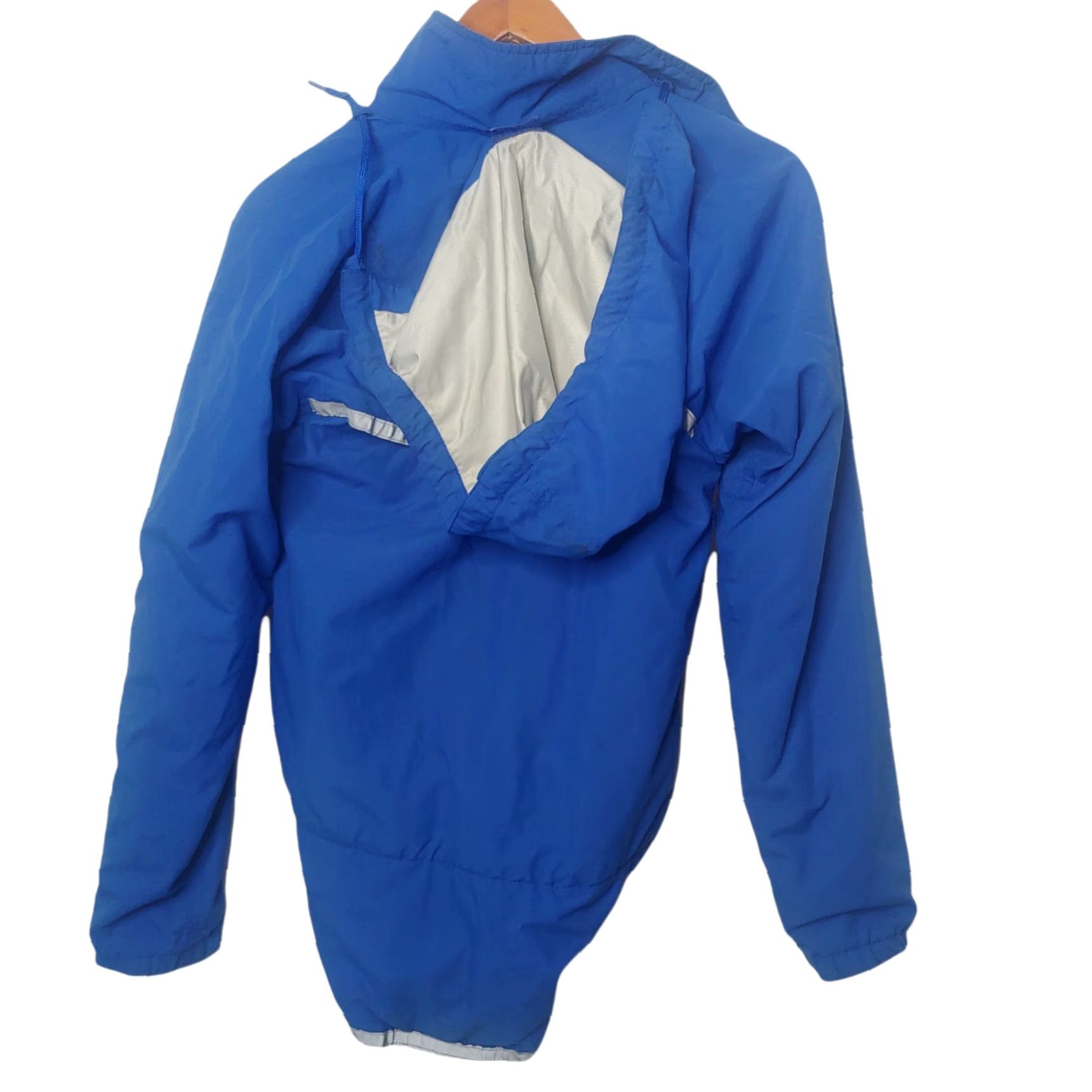 Vintage VINTAGE Performance Bicycle Windbreaker Jacket XS Men Blue Hooded Reflective 34" Chest 29" Back Vented Zip Size US XS / EU 42 / 0 - 2 Thumbnail