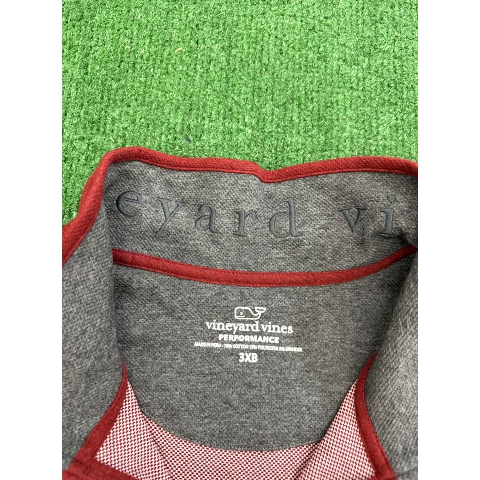 Vineyard Vines Vineyard Vines 1/4 Zip Pullover Men Big 3X Red Mock Neck Zipper Logo Sweater Cotton Polyester Spandex Long Sleeve Vintage No Size US XXL / EU 58 / 5 - 3 Thumbnail