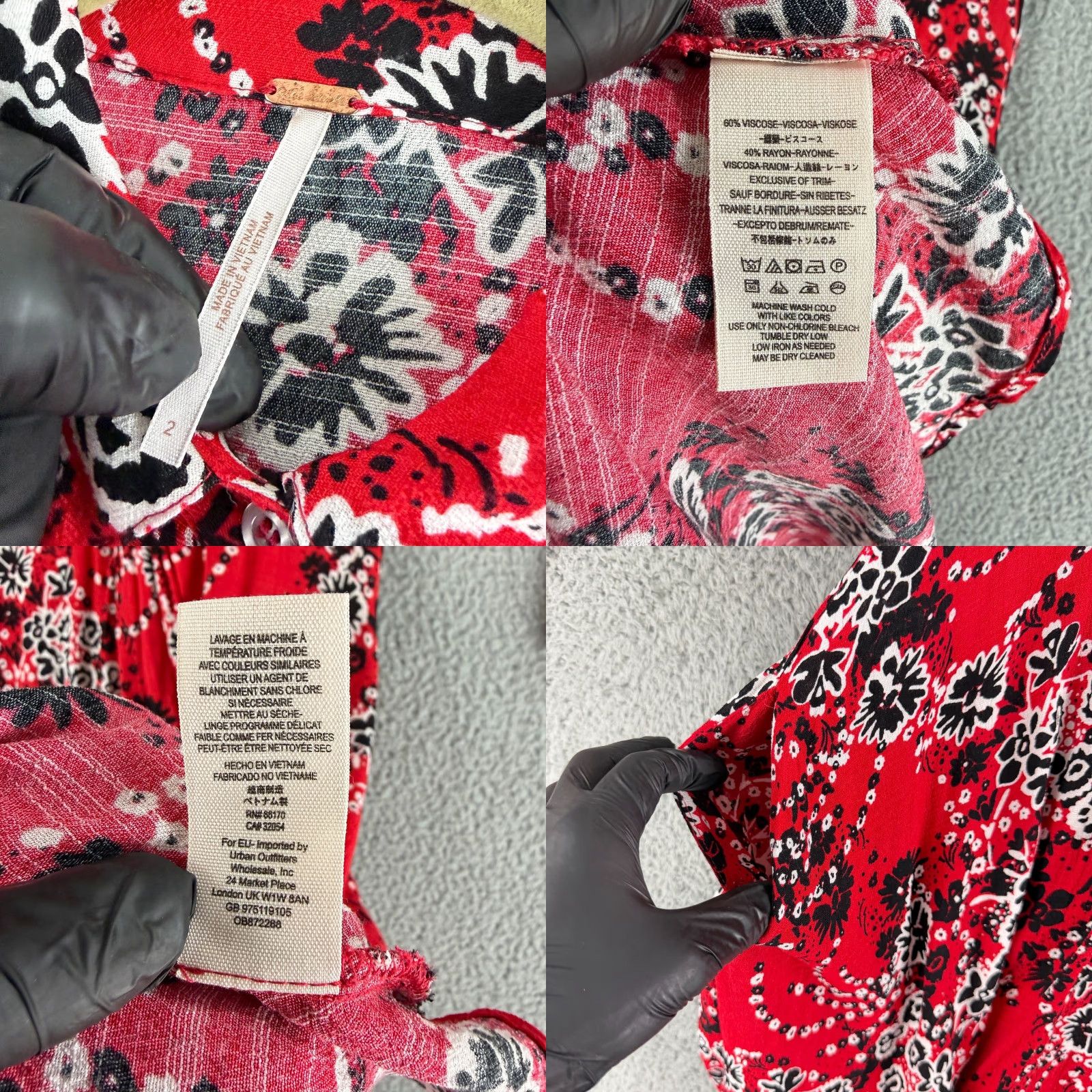 Free People Free People Tough Love Maxi Dress Womens Size 2 Red Floral Long Sleeve Maxi Dress Black?? Size XS / US 0-2 / IT 36-38 - 8 Thumbnail
