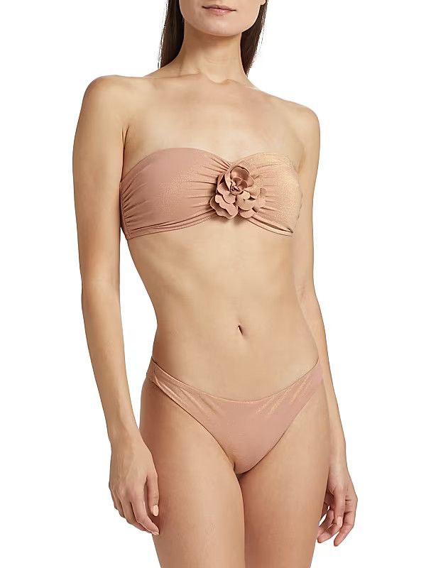 Zimmermann oc11z0126 Size: 0 / Everley Metallic Flower Bikini Top Size ONE SIZE - 2 Thumbnail