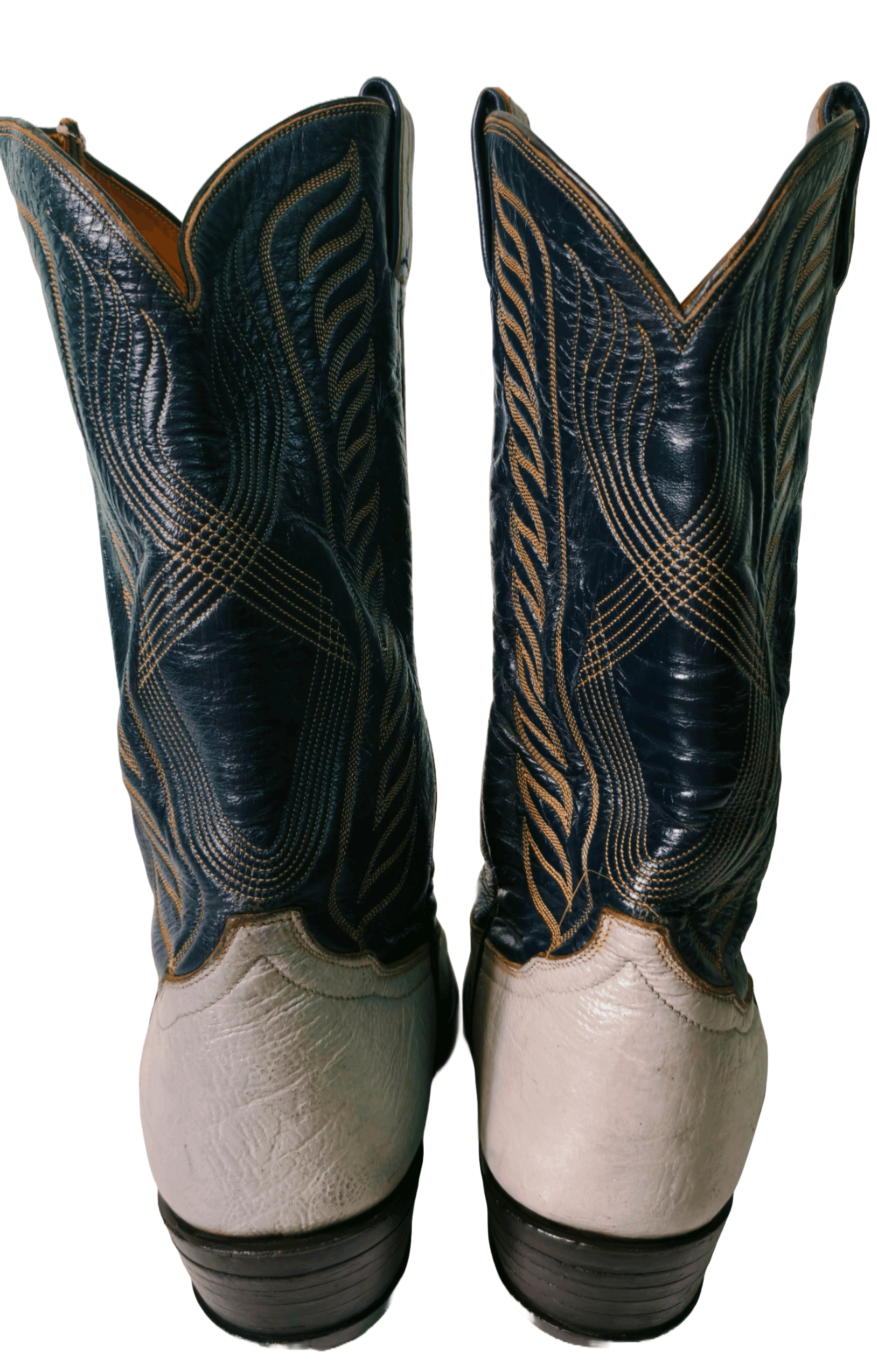 Cowboy Equipment Tony Lama Cowboy Boots Grey/Dark Blue Mens US10EE Style 8056 Size US 10 / EU 43 - 7 Thumbnail
