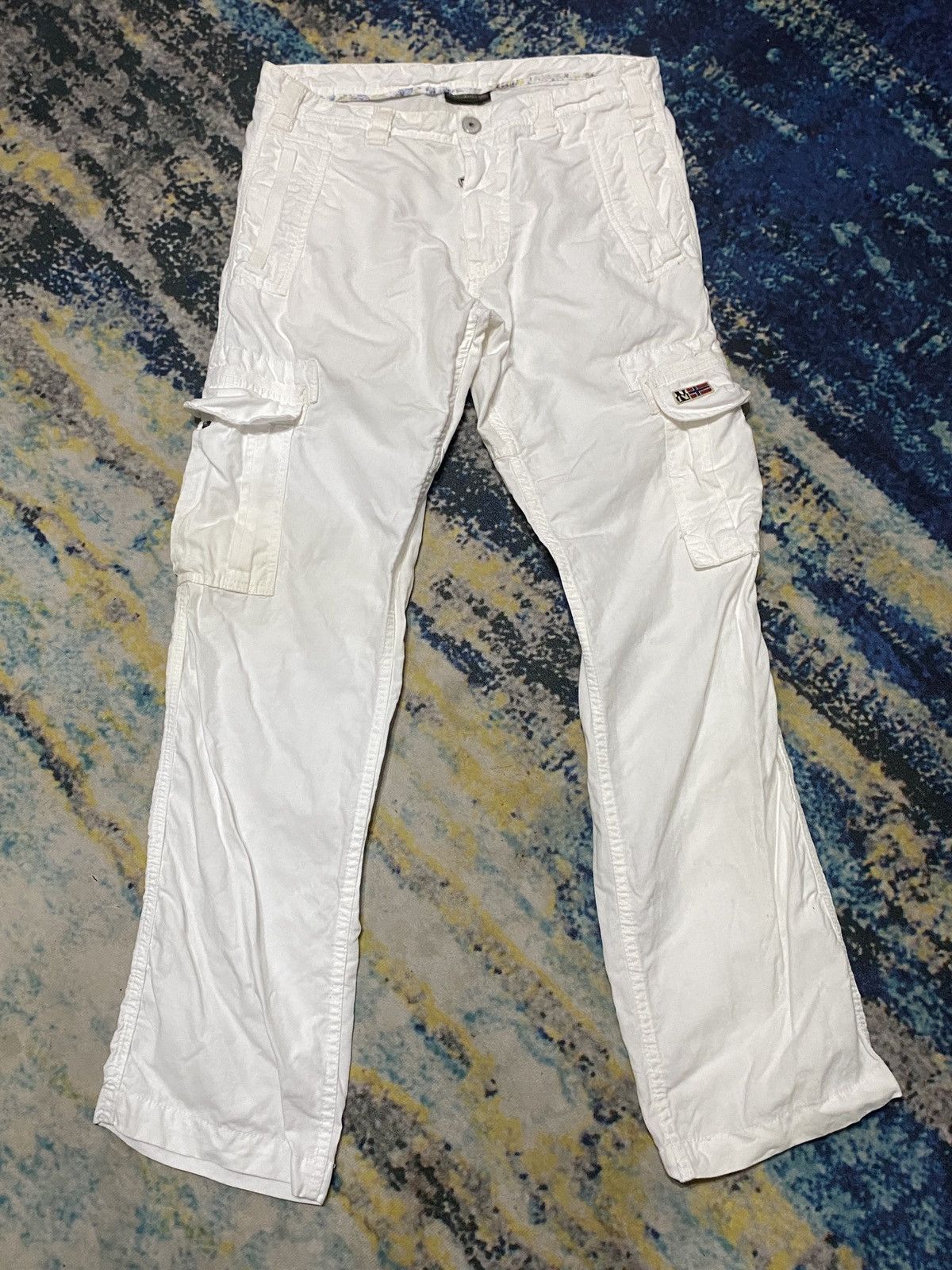 image of Avant Garde x Napapijri Vintage Made In Turkey Napapijri Multi Pocket Cargo Pants in White (Size 32