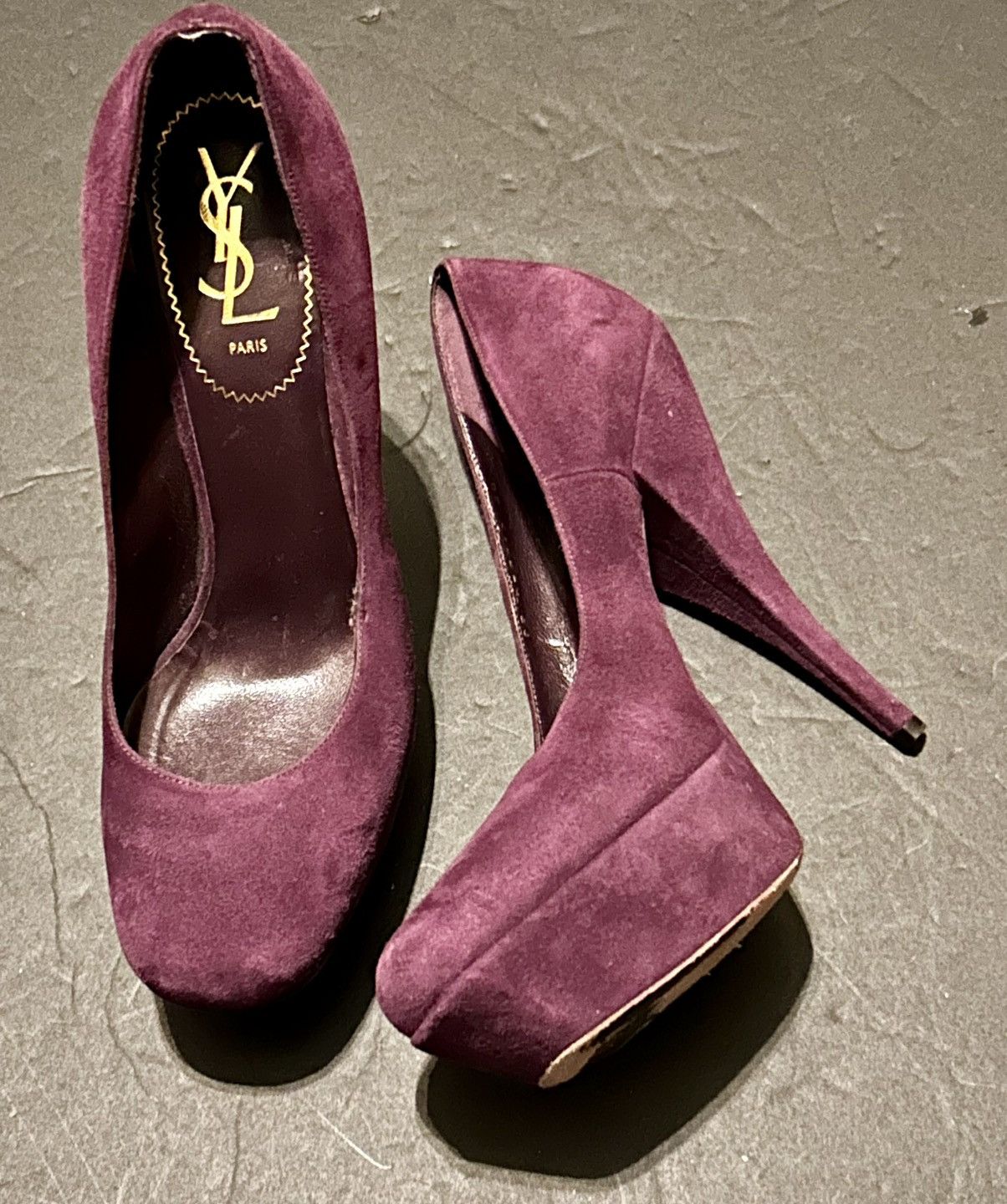 Yves Saint Laurent YSL PURPLE PLATFORM PUMPS Size US 9 / IT 39 - 10 Thumbnail