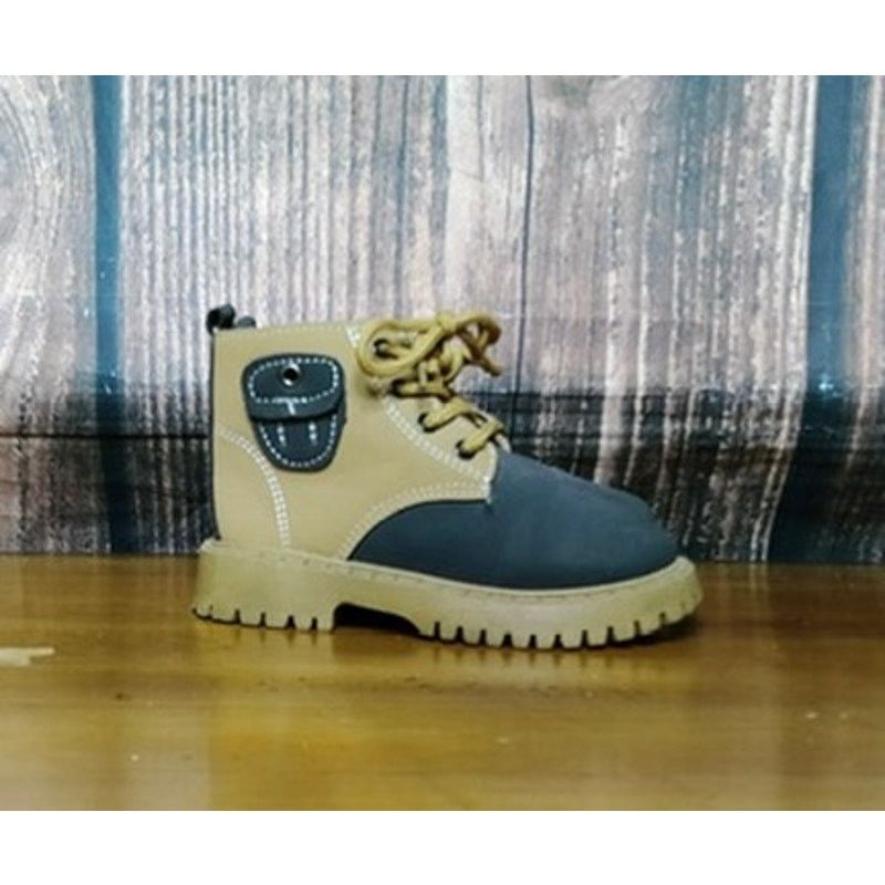 Other Unisex Kids Ankle Boots Size 27 Tan & Gray Lace Up Lug Sole Size US 10 / EU 43 - 3 Thumbnail