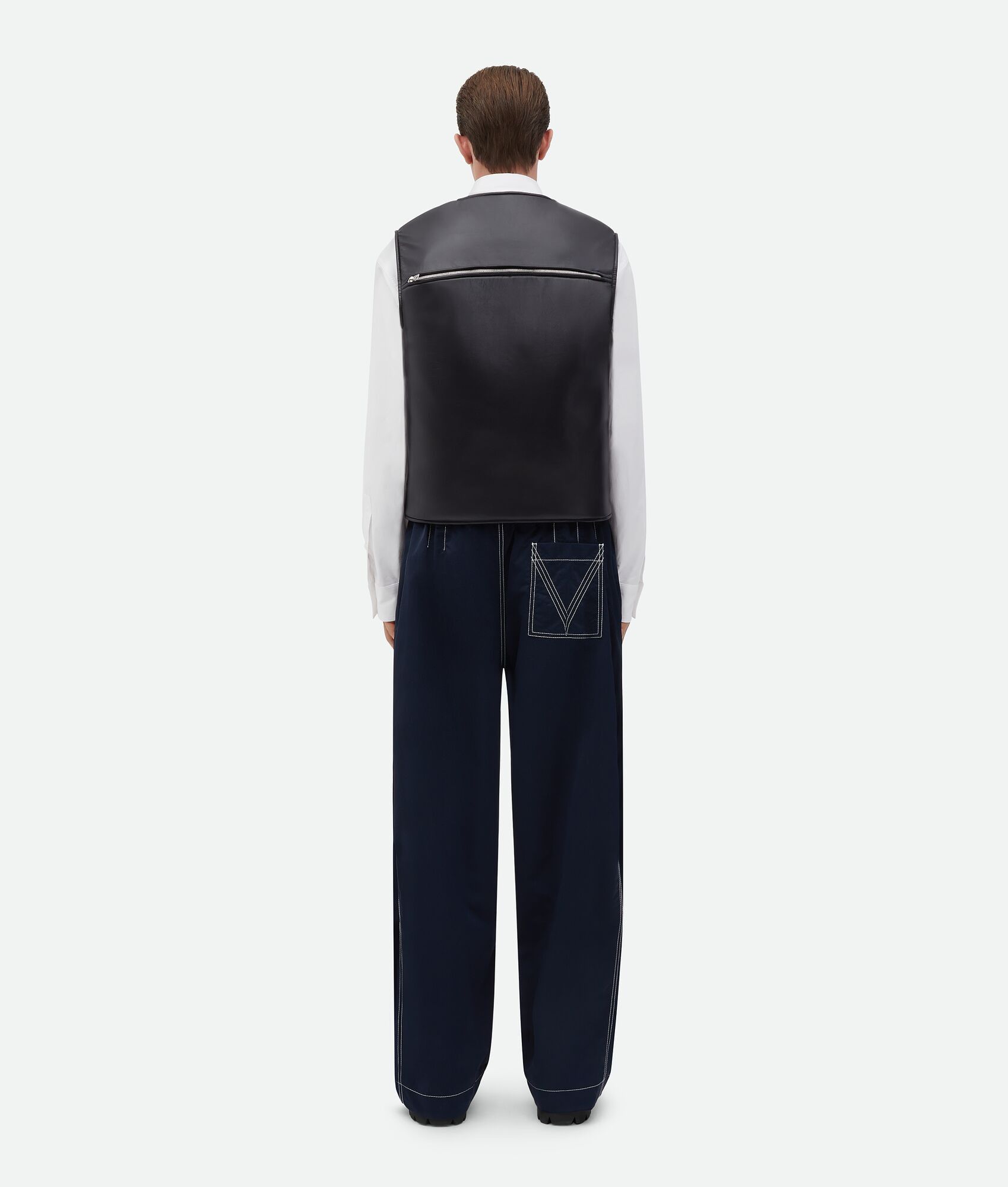 Bottega Veneta o1w1db10525 Tech Nylon Blouson Leather Integrated Gilet Navy Size US XL / EU 56 / 4 - 7 Thumbnail