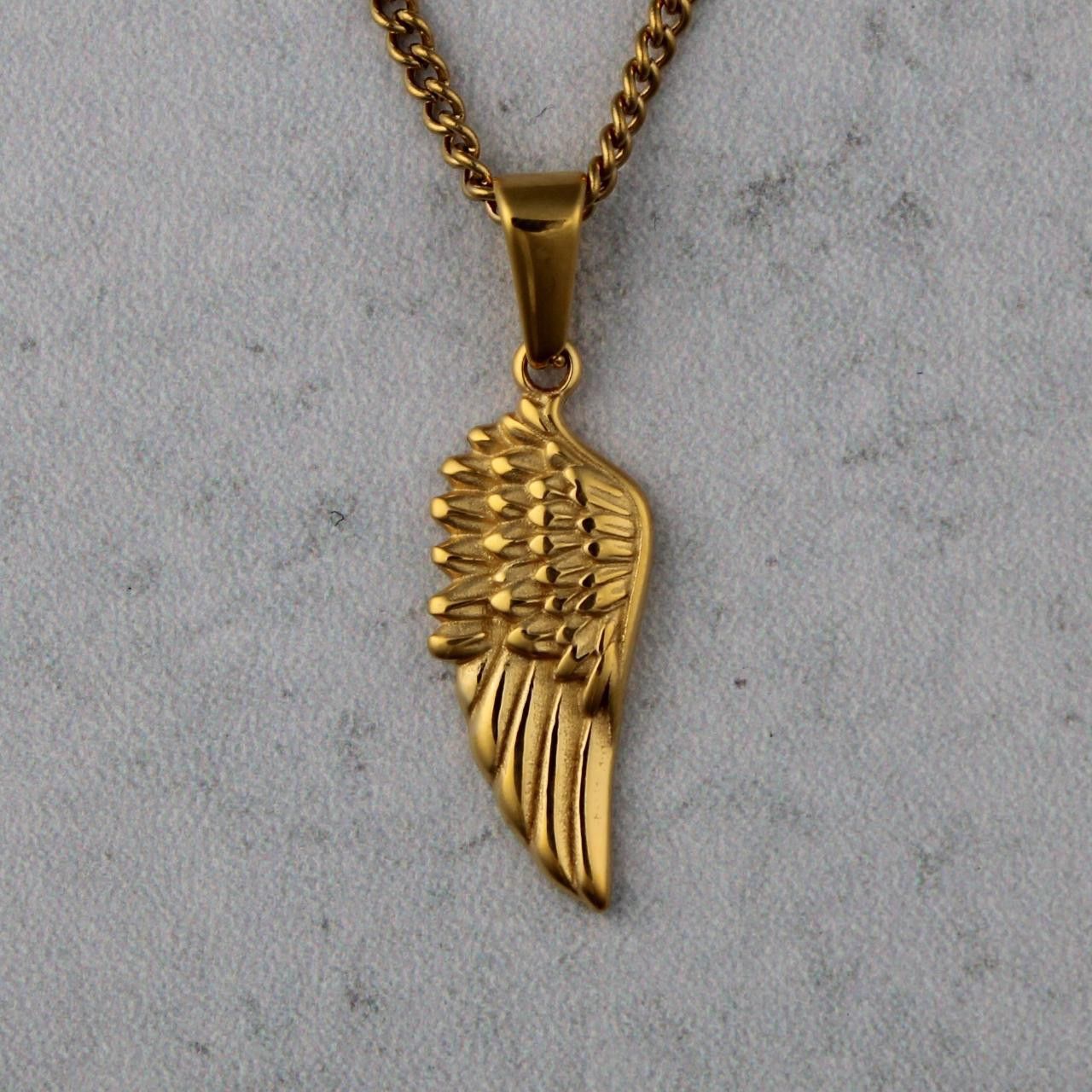 Jewelry Gold Wing Pendant Chain Necklace Size ONE SIZE - 3 Thumbnail