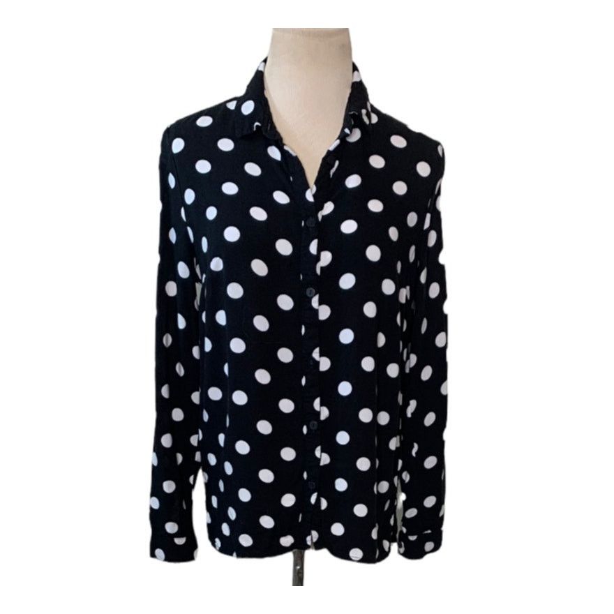 H&M H&M black white polka dots buttoned shirt size 4 Size S / US 4 / IT 40 - 1 Thumbnail