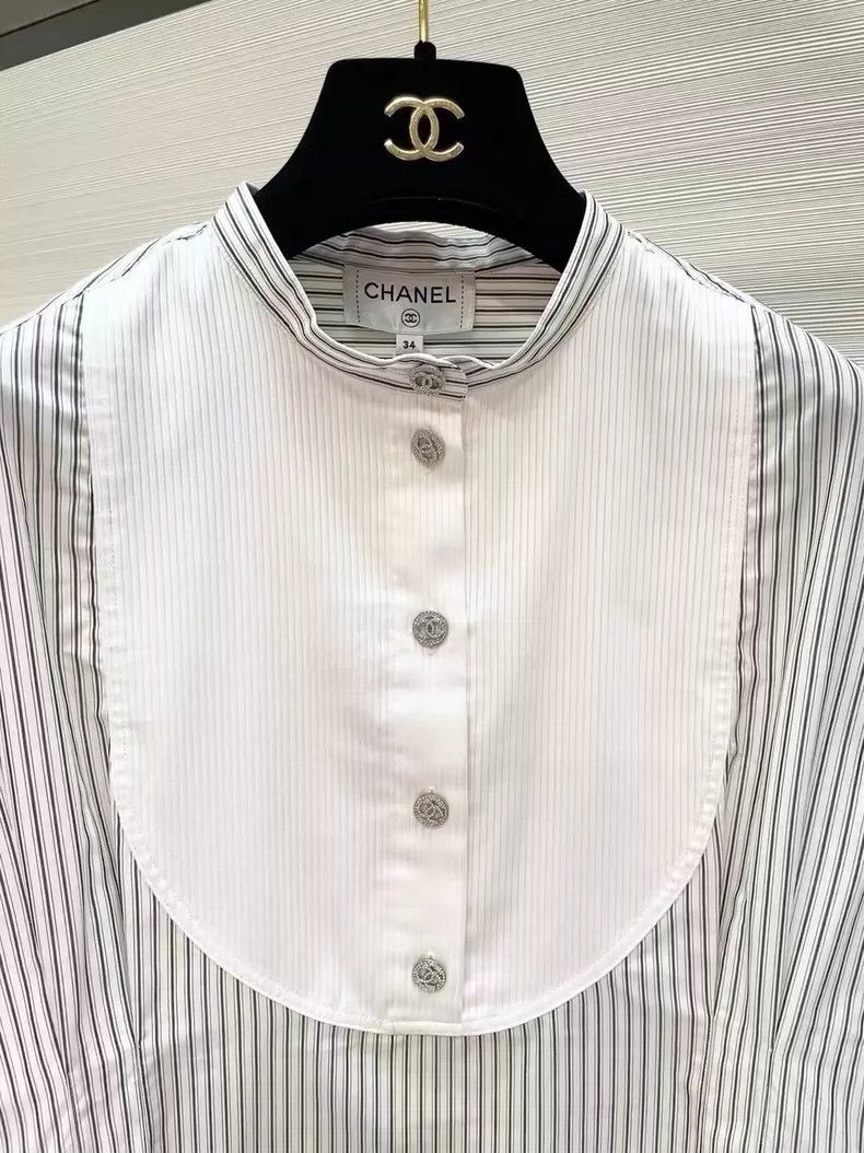 Chanel Chanel Striped diamond-button sleeveless shirt Size XXS / US 00 / IT 34 - 5 Thumbnail