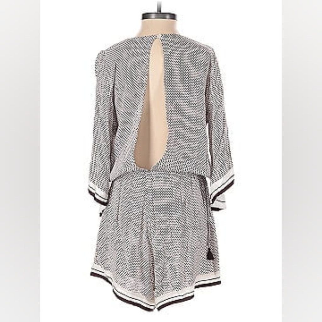 FAITHFULL Faithfull The Brand Fox Romper White & Dark Purple Size 27" / US 4 / IT 40 - 4 Thumbnail