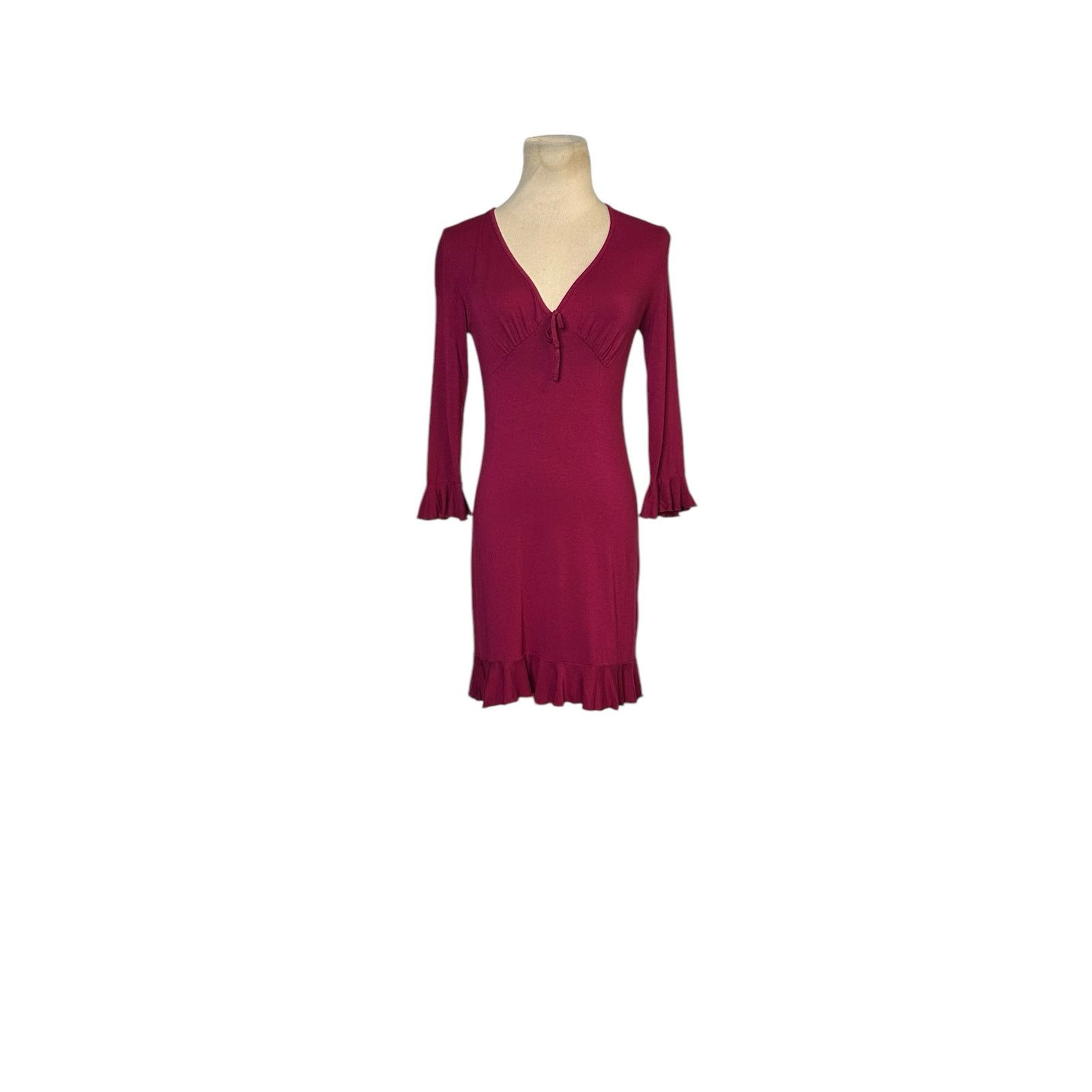 Urban Outfitters Urban Outfitters Grace Burgundy Ruffle Mini Dress size Small Size S / US 4 / IT 40 - 17 Thumbnail