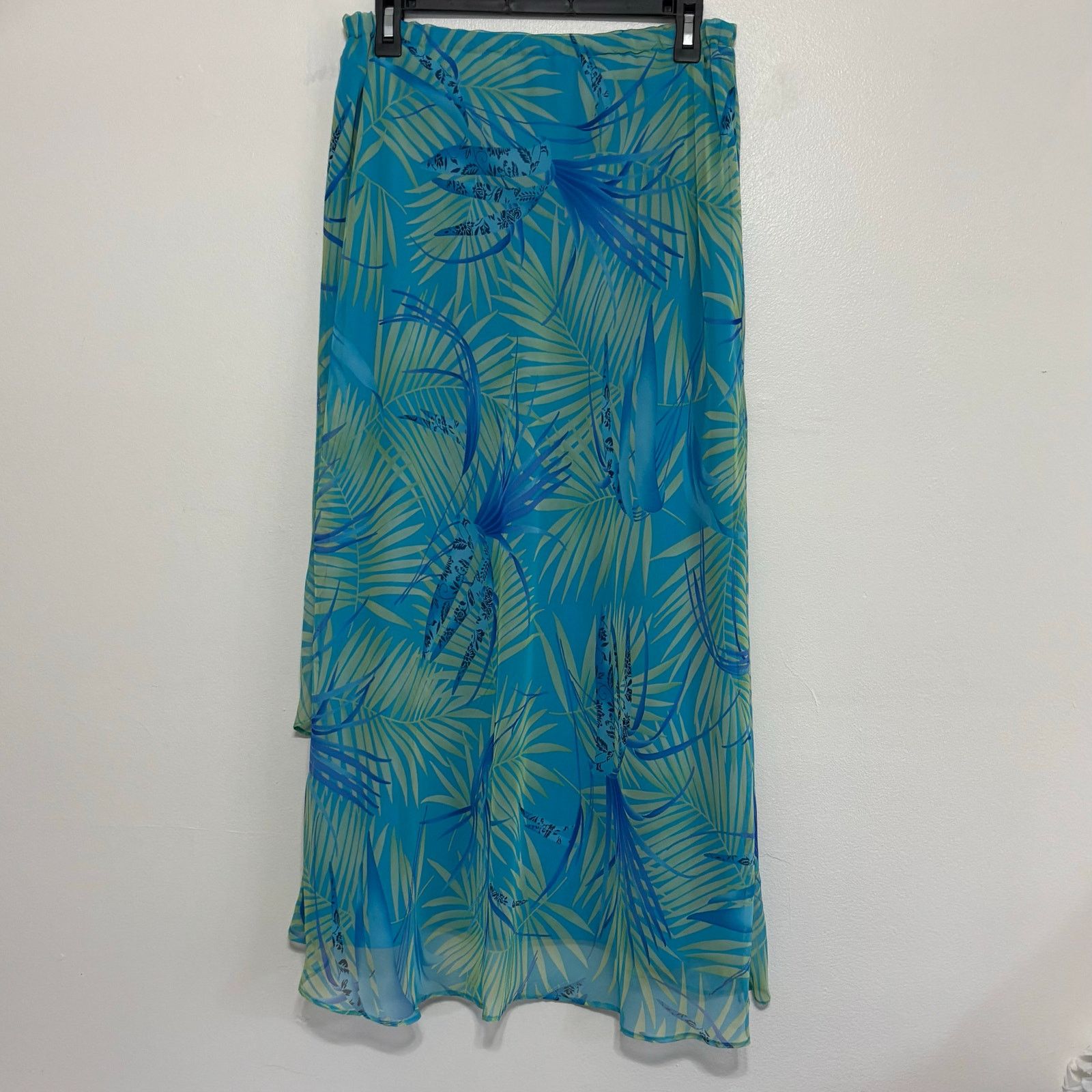 Other Studio 1 Floral Maxi Skirt Set 14W Blue Yellow Tropical 2pc Size 36" / US 14 / IT 50 - 14 Thumbnail