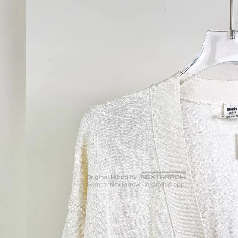 Hermes Hermes Beige Pig Nose Full-printed Medium-length Knit Top Size XS / US 0-2 / IT 36-38 - 3 Thumbnail