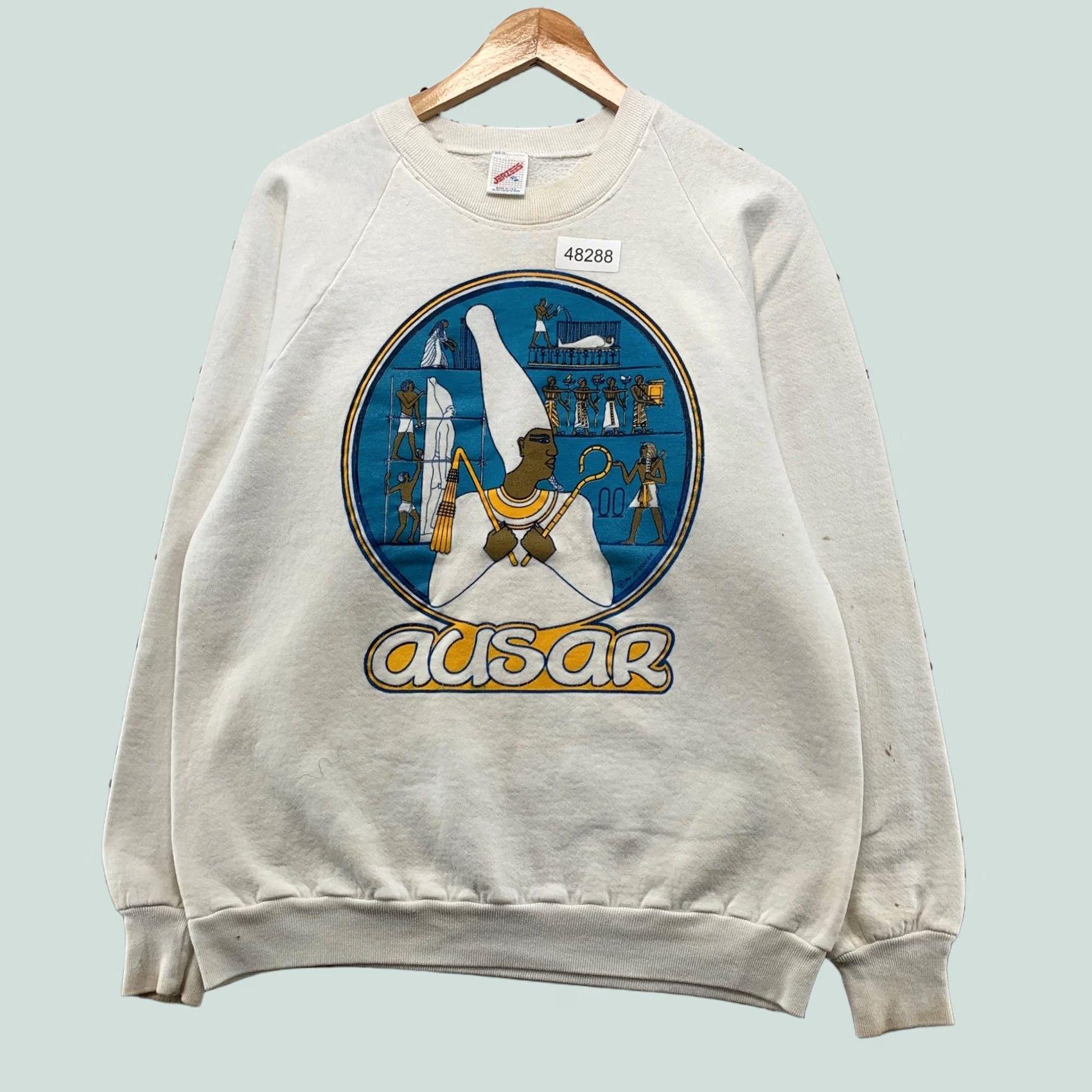 Jerzees VINTAGE Ausar Sweatshirt Mens XL White Nike Shirt Size US XL / EU 56 / 4 - 1 Thumbnail