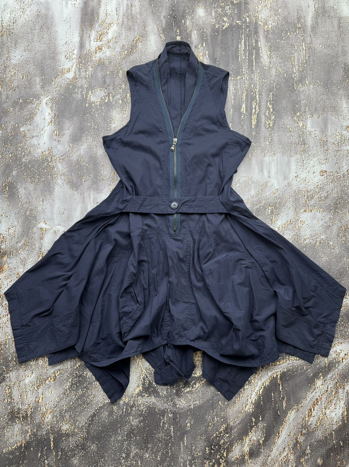 Japanese Brand × Vintage Vintage Gothic Zipped Super Flared Mini Dress Size L / US 10 / IT 46 - 1 Thumbnail