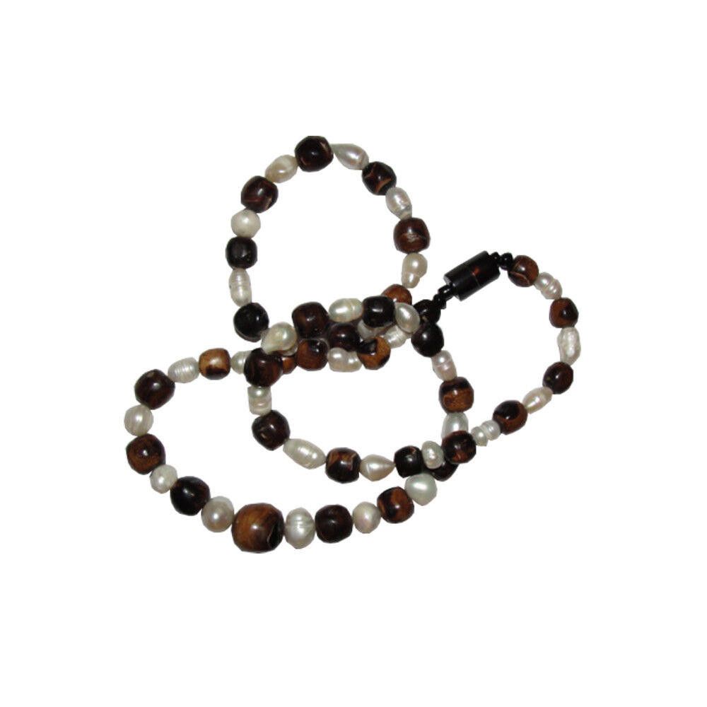 Handmade Mexican Black Coral Bead and Freshwater Pearl Bead Necklace Size ONE SIZE - 3 Thumbnail