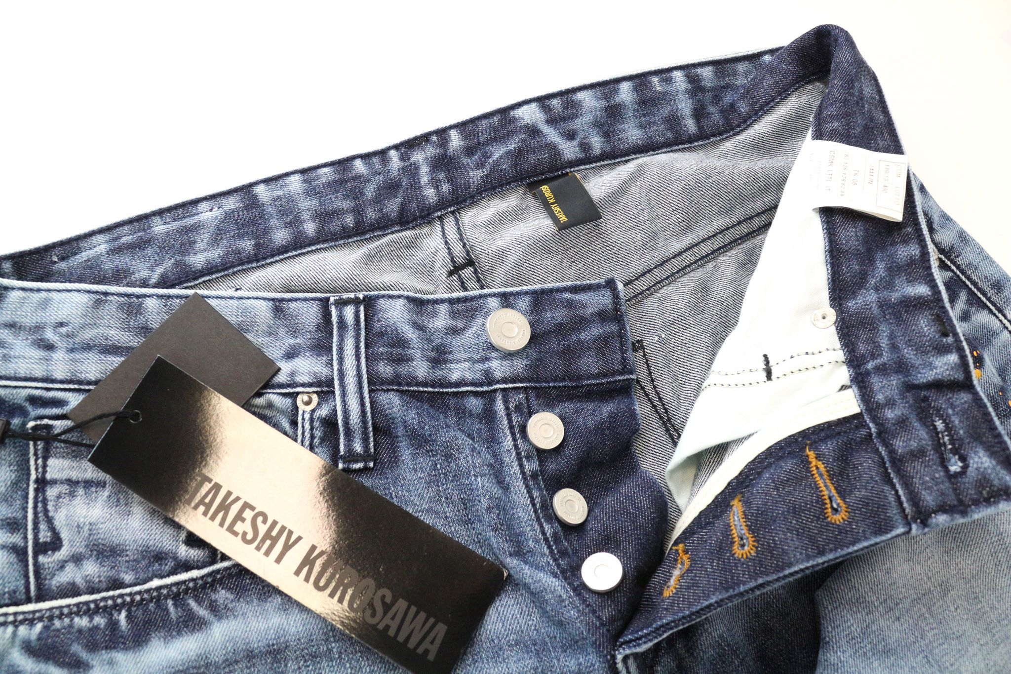 Takeshy Kurosawa TK 08 W32 Blue Slim Button-Fly Non-Stretch Jeans 74198 Size US 32 / EU 48 - 3 Thumbnail