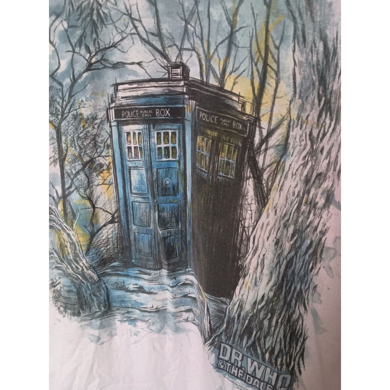 Vintage VINTAGE Doctor Who And The Daleks T-shirt Mens XL White 80s 90s Science Fiction Graphic Tee Size US XL / EU 56 / 4 - 2 Thumbnail