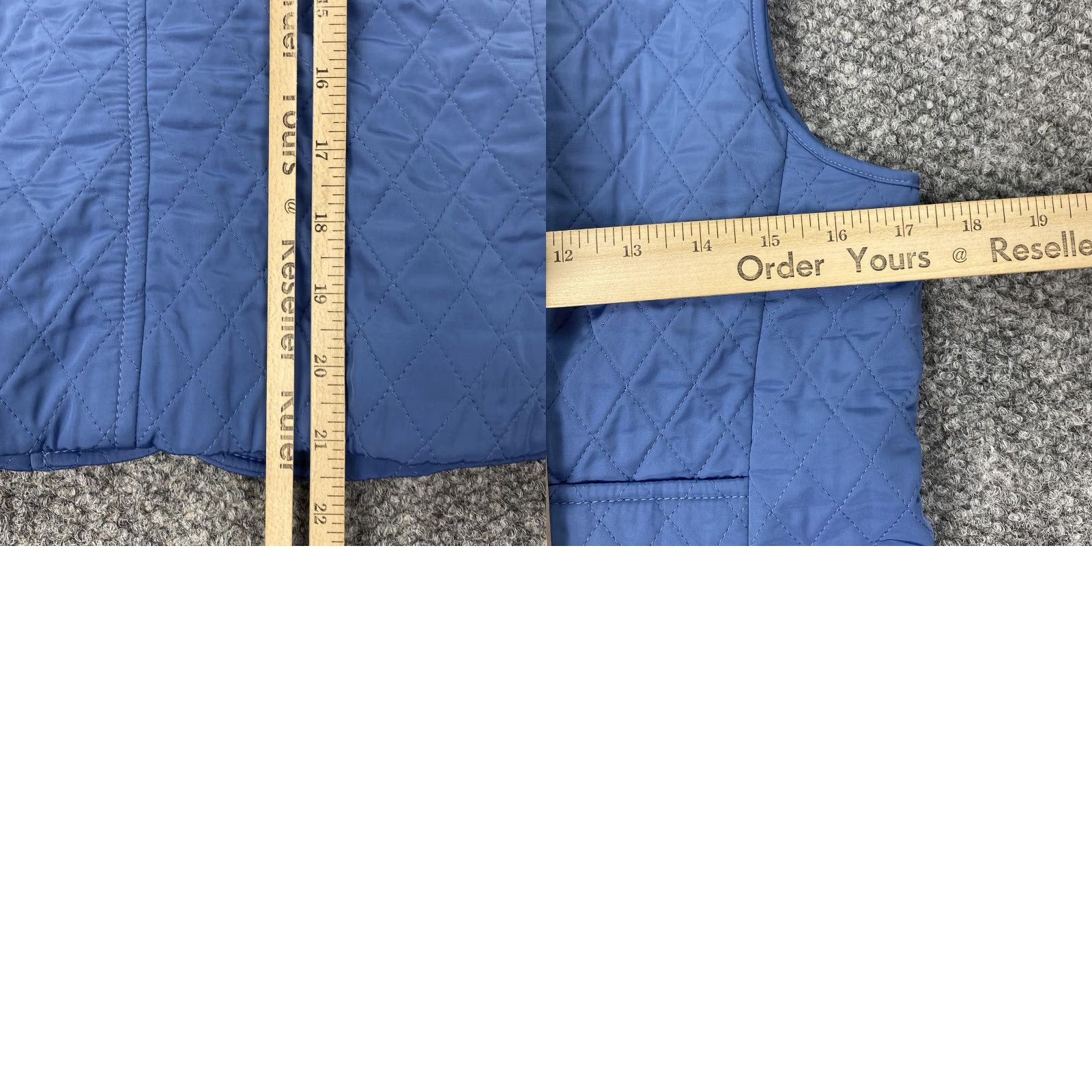 Talbots Talbots Vest Womens Petite Small Blue Quilted Fleece Lined Corduroy Collar Trim Size S / US 4 / IT 40 - 9 Thumbnail