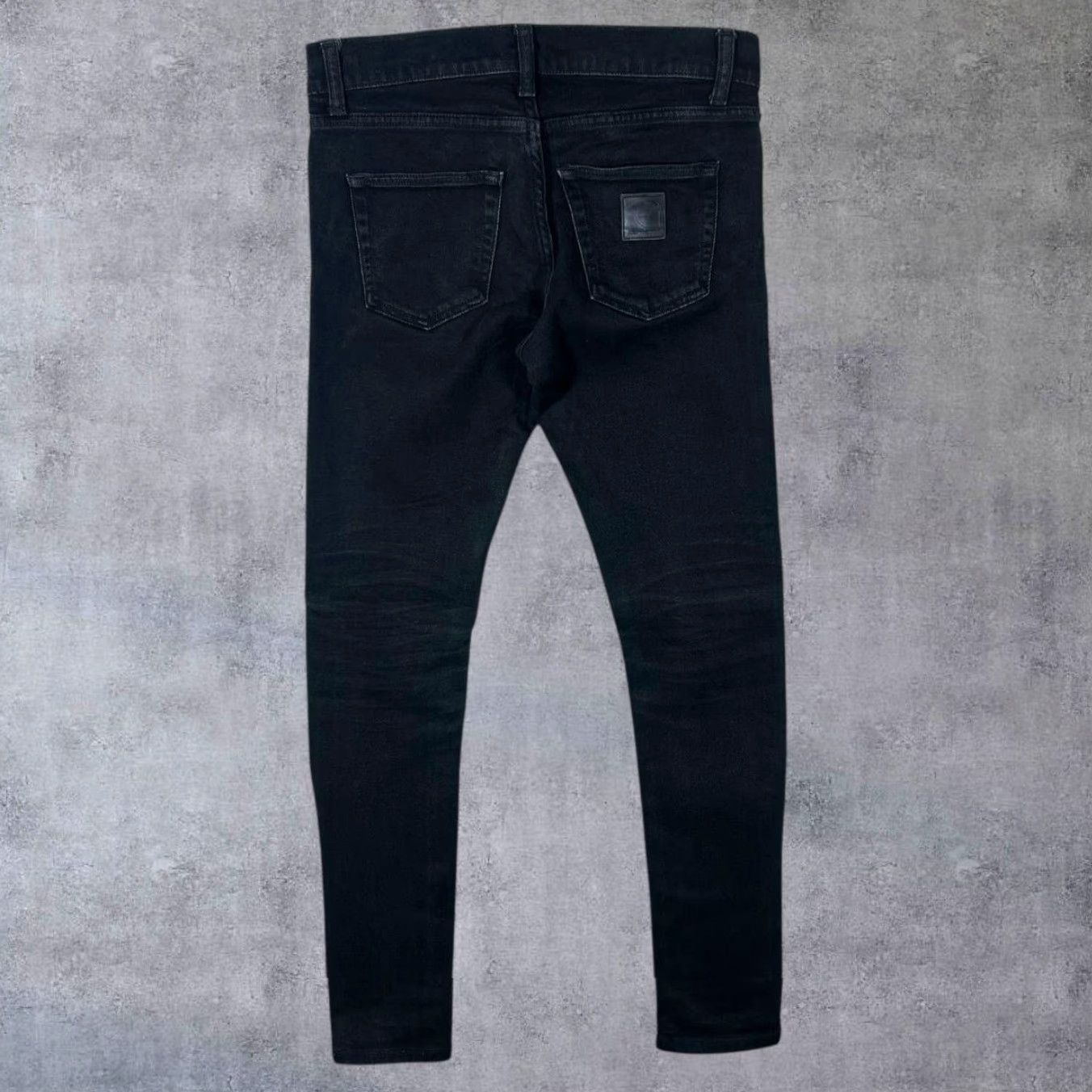 Carhartt Carhartt WIP Rebel Pant Black Skinny Fit Denim Jeans 28" x 32" Men Regular Zip Fly Logo 90s DC12 Size US 28 / EU 44 - 3 Thumbnail