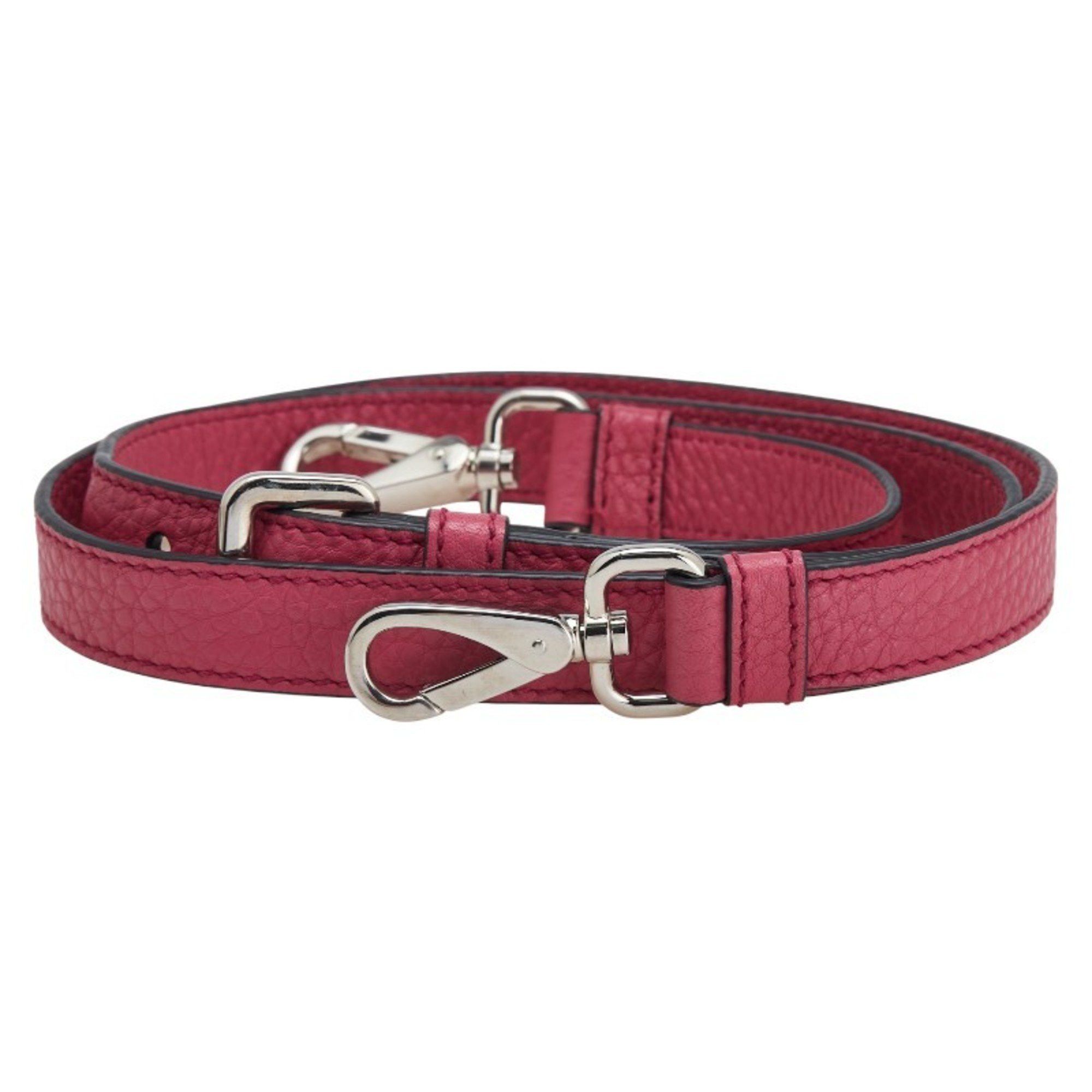 Prada Prada Shoulder Strap with Name Tag, Clochet, Key, and Padlock Set, Pink Leather, Women's Size ONE SIZE - 1 Thumbnail