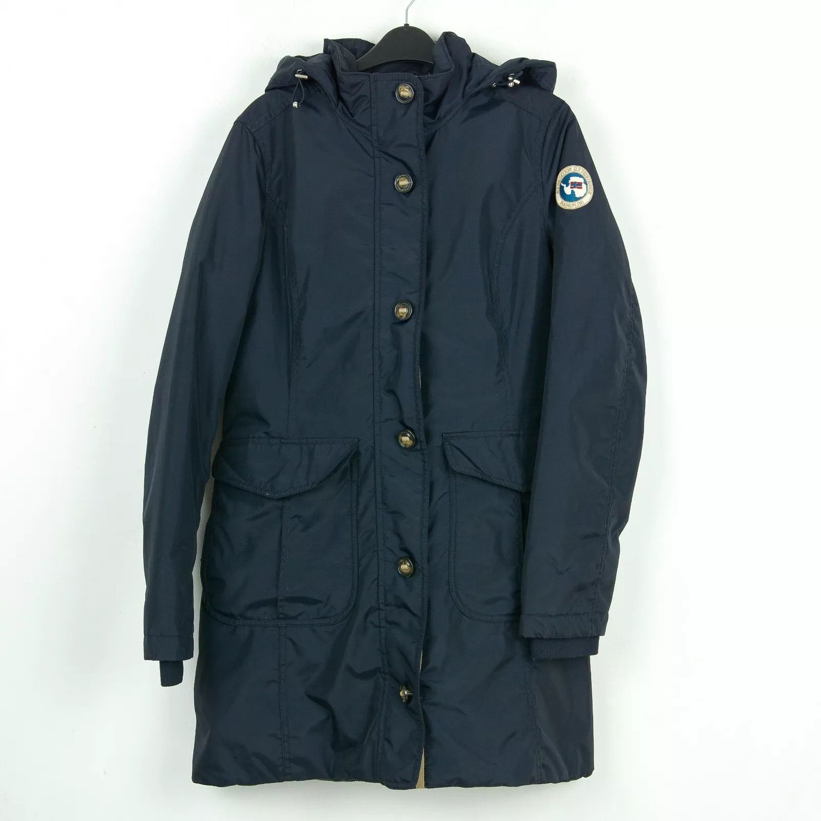 Napapijri Women L Parka Coat Hooded Overcoat Mac Jacket Windbreaker Size L / US 10 / IT 46 - 1 Thumbnail