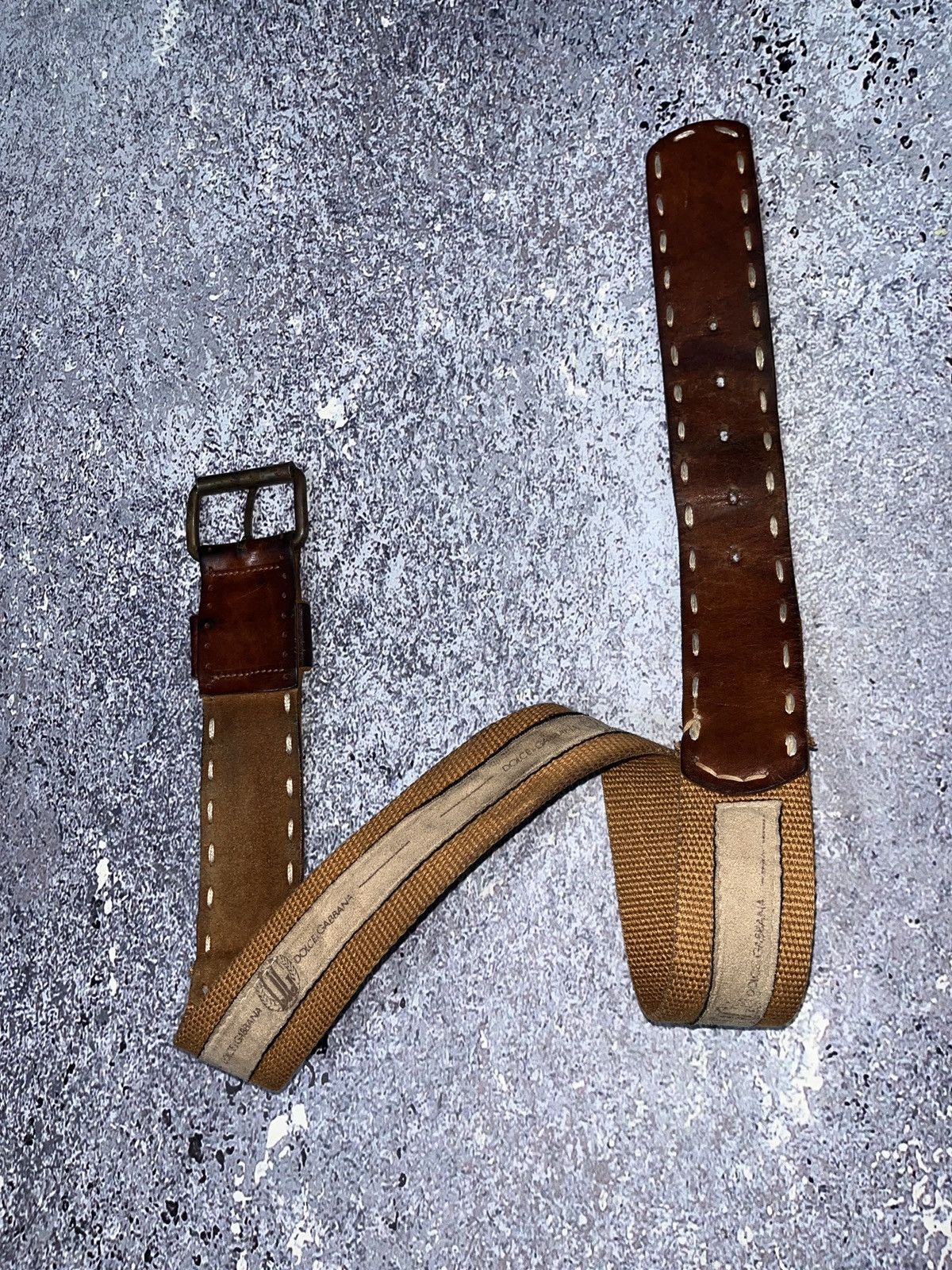 Dolce & Gabbana Vintage Dolce Gabbana Leather Cotton Belt Big Logo Monogram Size ONE SIZE - 3 Thumbnail