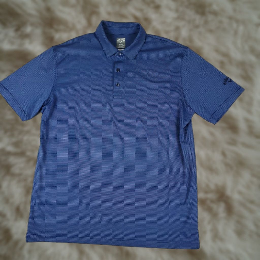 Callaway Callaway Polo Shirt Mens L Blue Striped Opti Dri Fit Golf Short Sleeve Polo Shirt Size US L / EU 52-54 / 3 - 1 Thumbnail