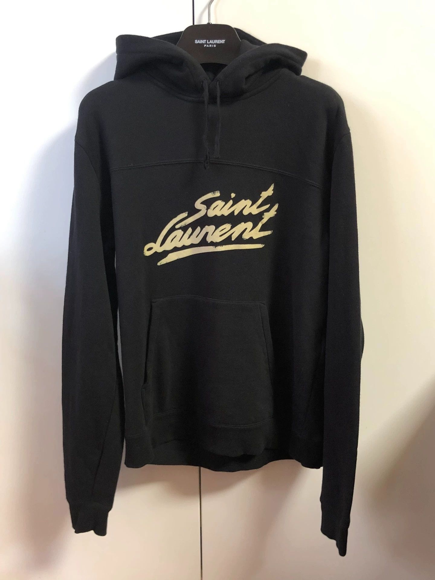 Saint Laurent Paris Saint Laurent Paris Signature logo hoodie | Grailed