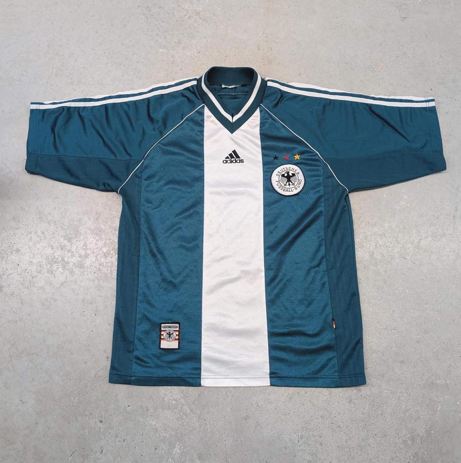 Adidas Vintage 1998-00 Germany Deutschland AWAY Adidas Jersey Kit Size US L / EU 52-54 / 3 - 1 Thumbnail